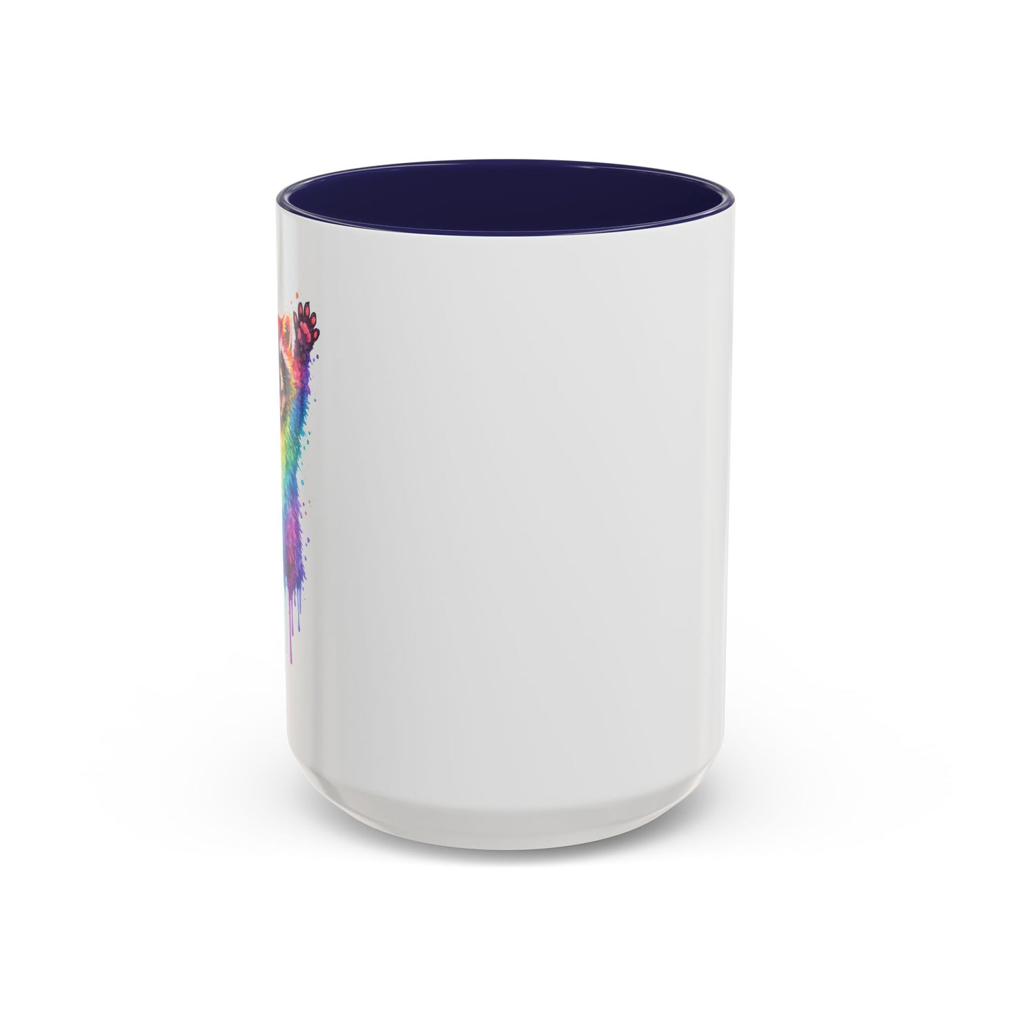 Cheerful Watercolor Raccoon Accent Coffee Mug