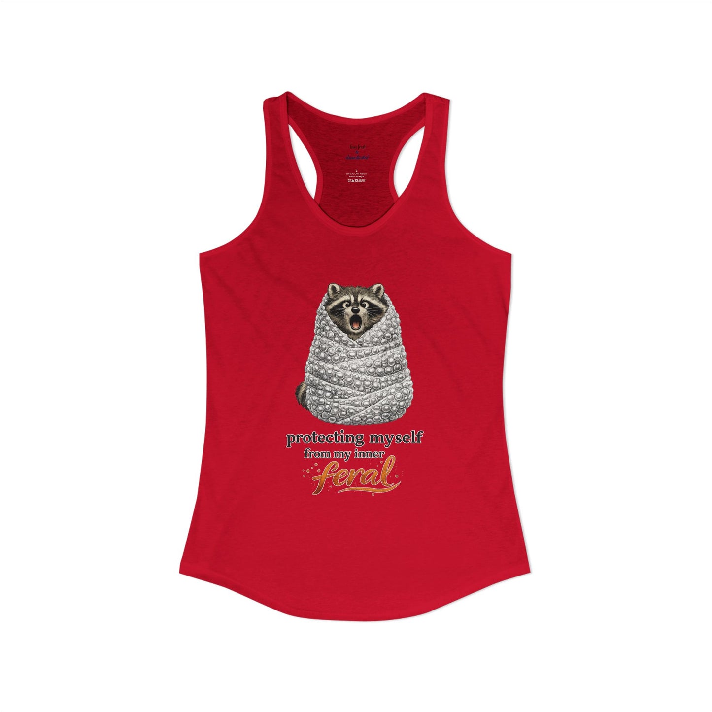 Bubble Wrap Raccoon Racerback Tank