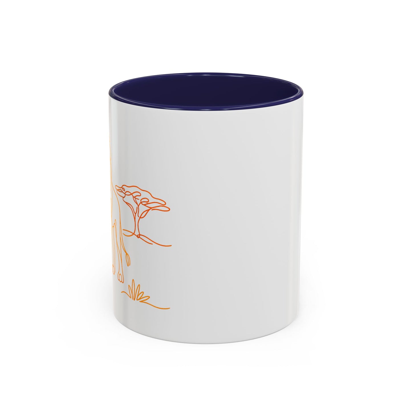Safari Sunrise Coffee Mug — Minimal Line Lion Design (11/15oz)