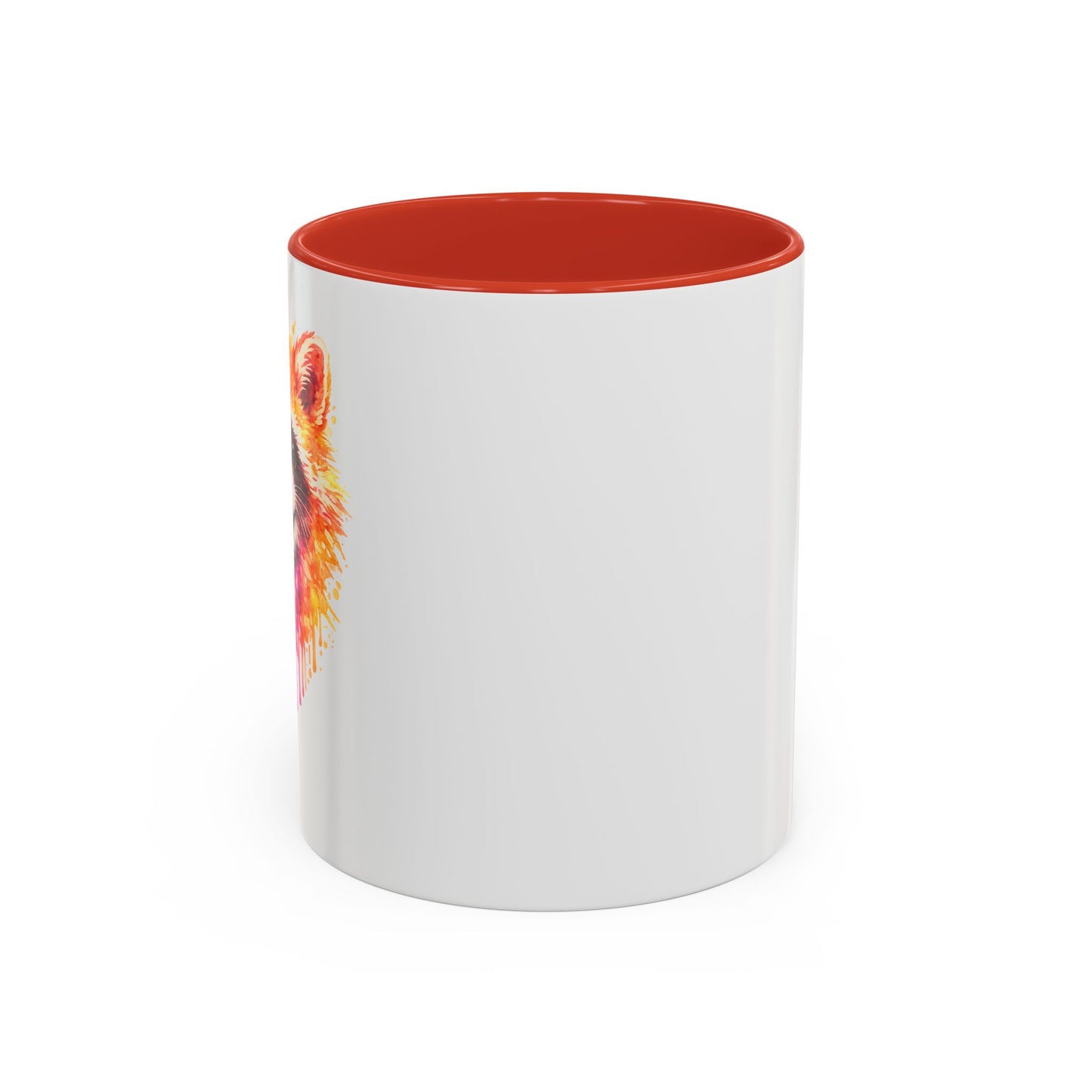 Cheerful Watercolor Raccoon Accent Coffee Mug