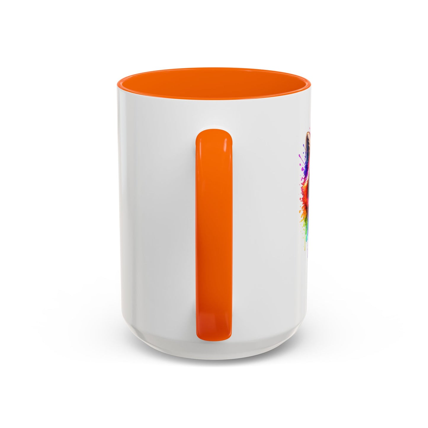 Cheerful Watercolor Raccoon Accent Coffee Mug