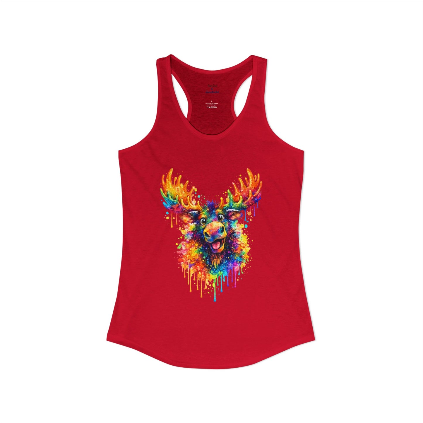 Watercolor Wildlife Moose Racerback Tank