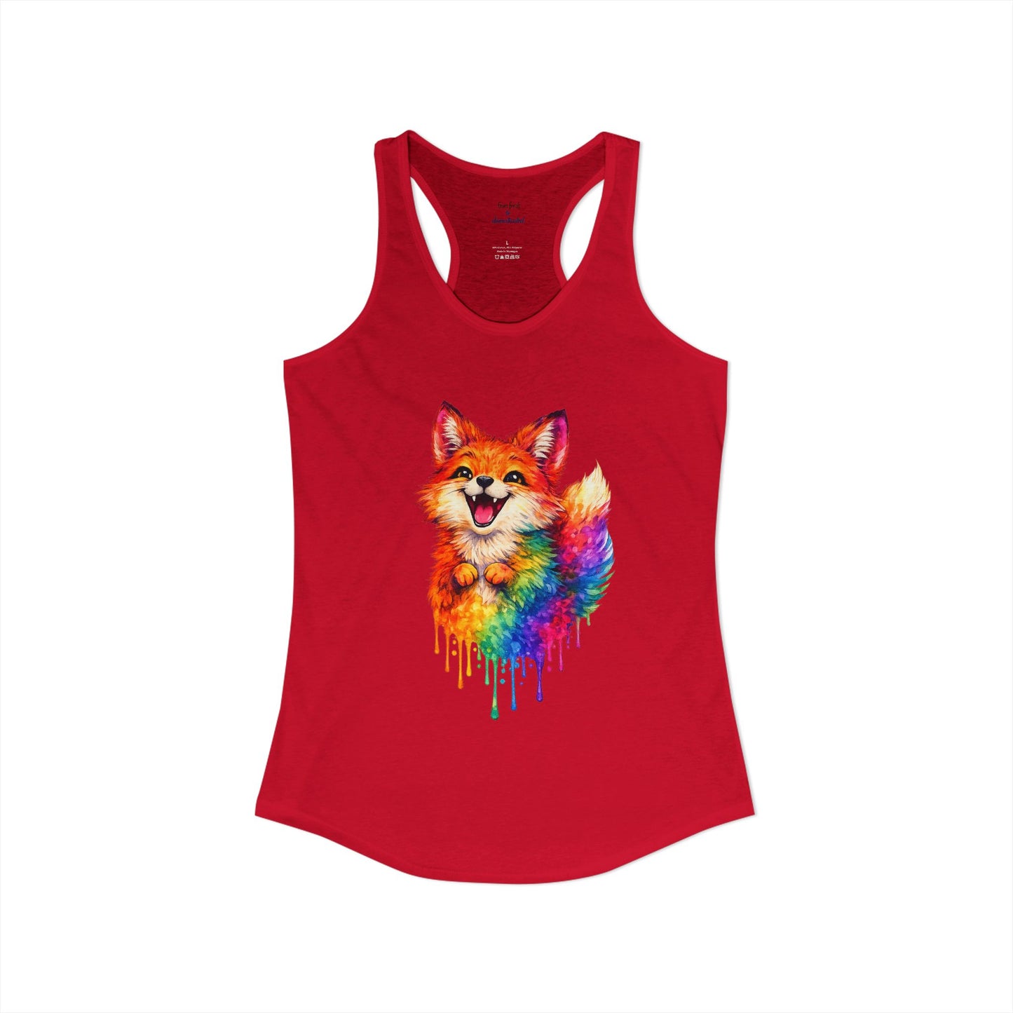 Watercolor Wildlife Fox Racerback Tank