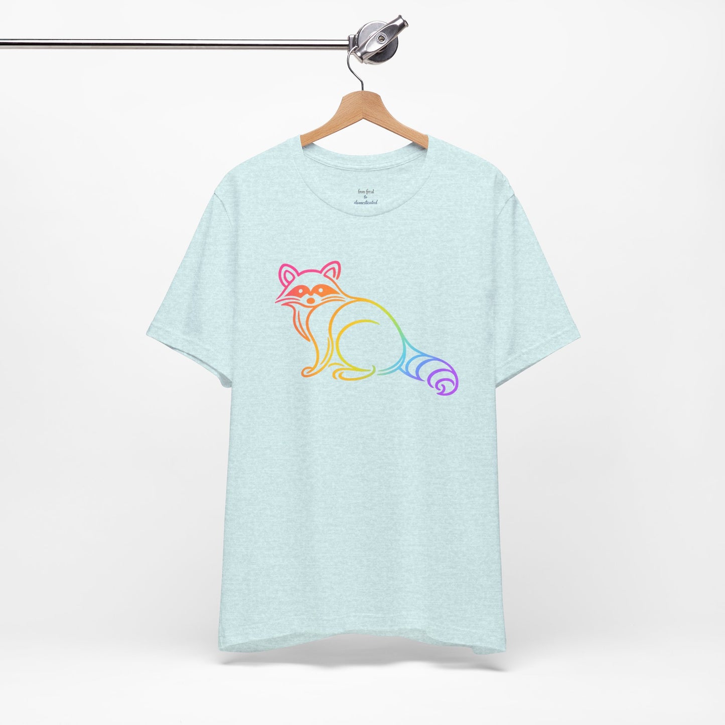 Rascal Raccoon Tee — Minimal Line Raccoon Scenic Graphic T-Shirt