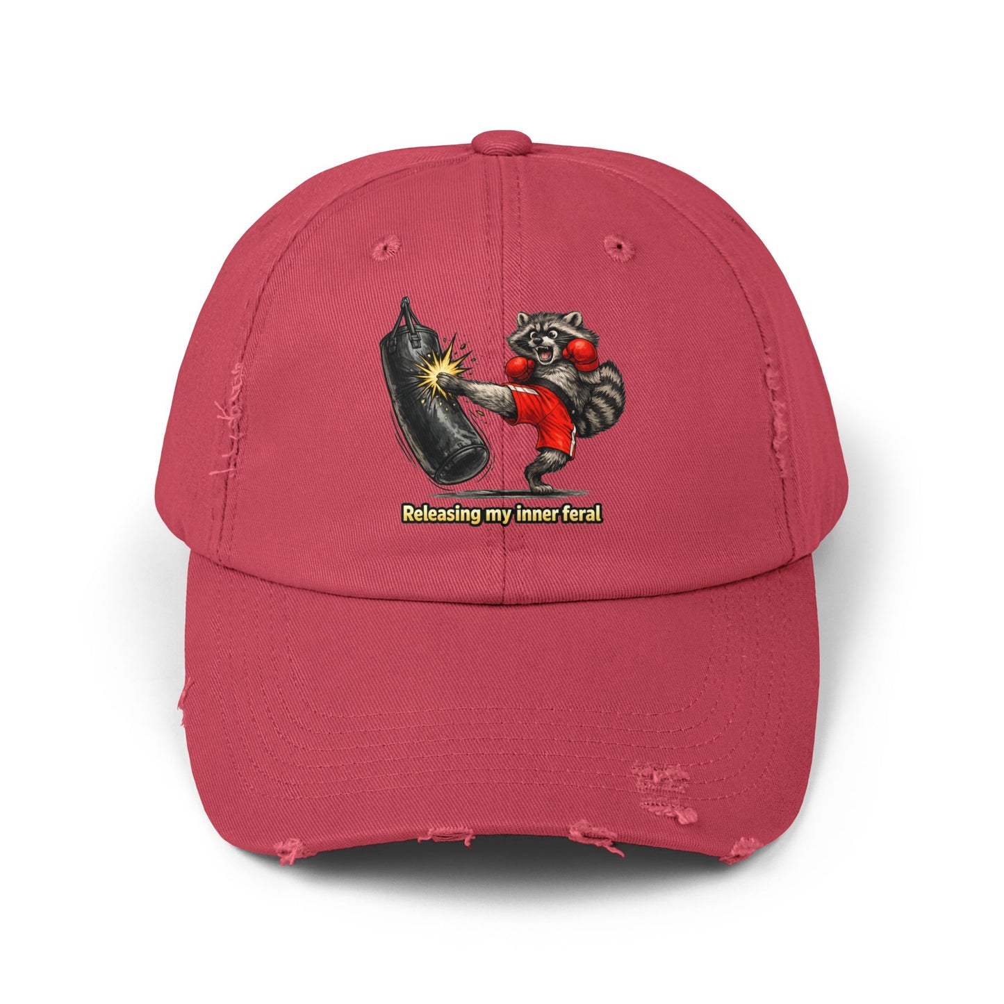 Inner Feral Distressed Cap — Raccoon Mom/Dad Funny Dad Hat