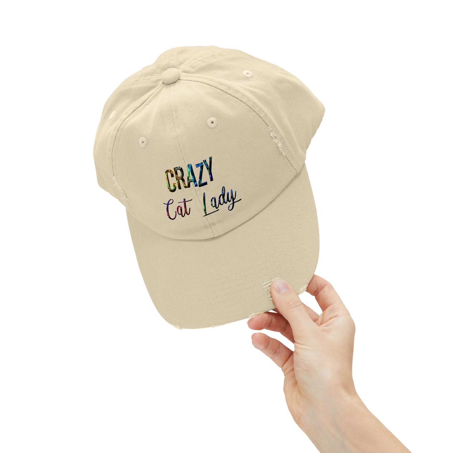 "Crazy Cat Lady" Distressed Cap —  Funny Truth Hat