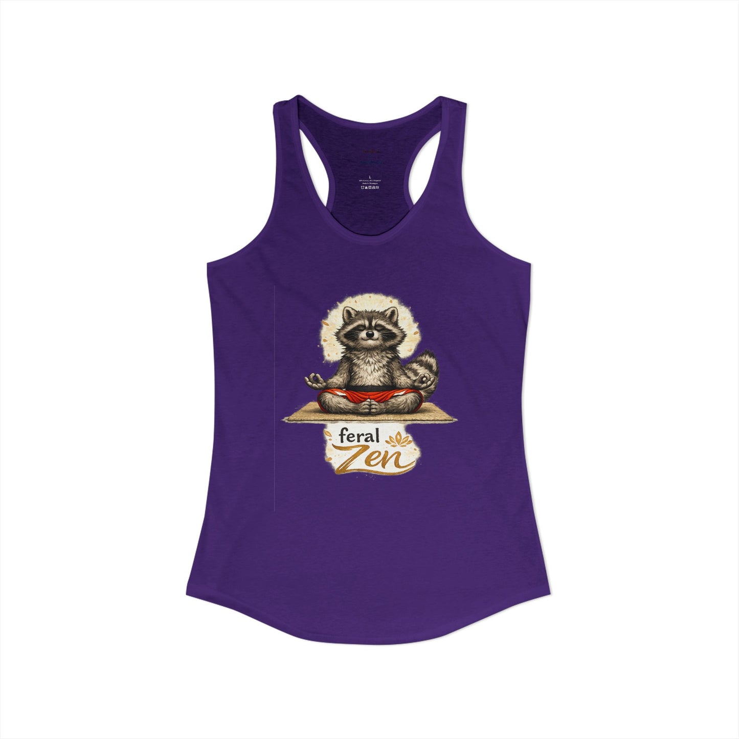 Feral Zen Raccoon Racerback Tank