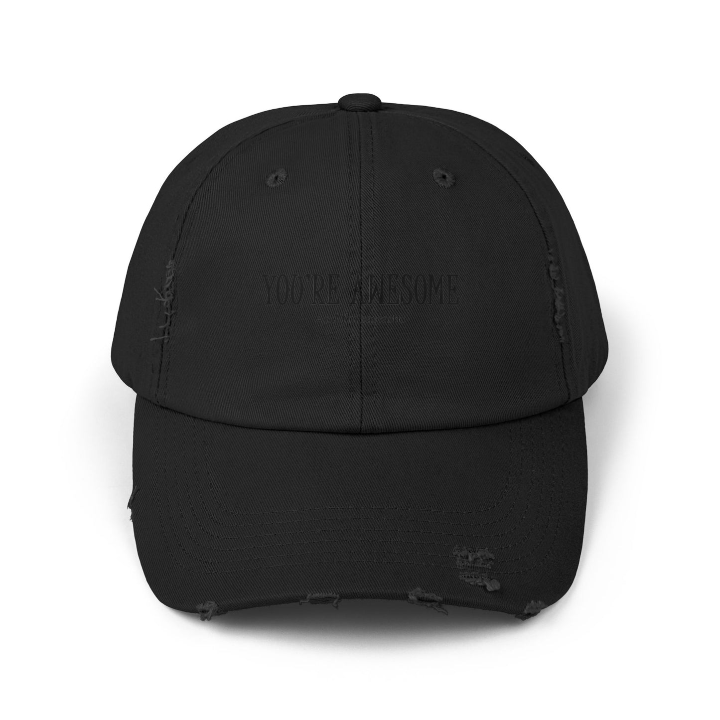 You're Awesome / And I'm Sarcastic Cap — Distressed Baseball Hat