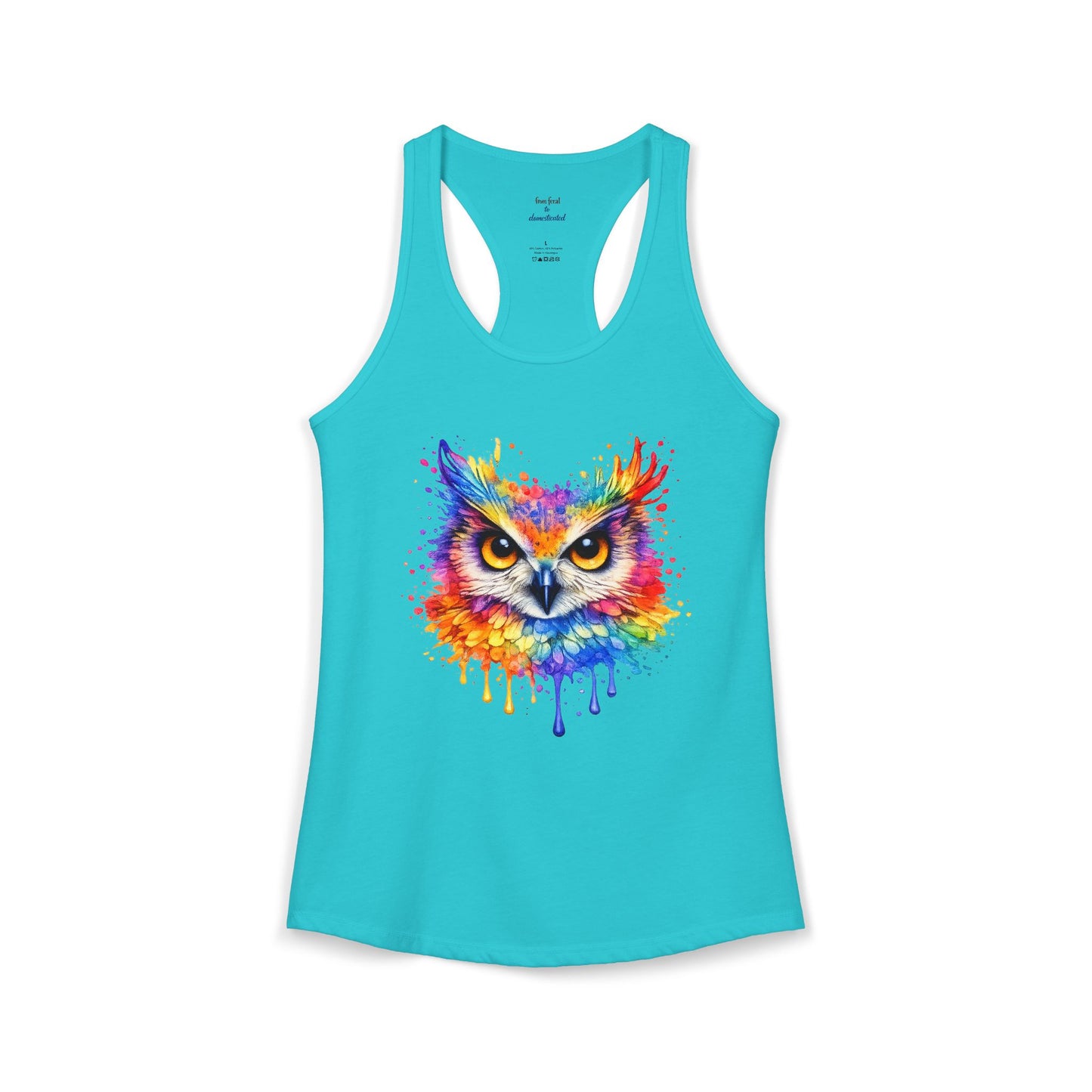 Watercolor Wildlife Owl Racerback Tank