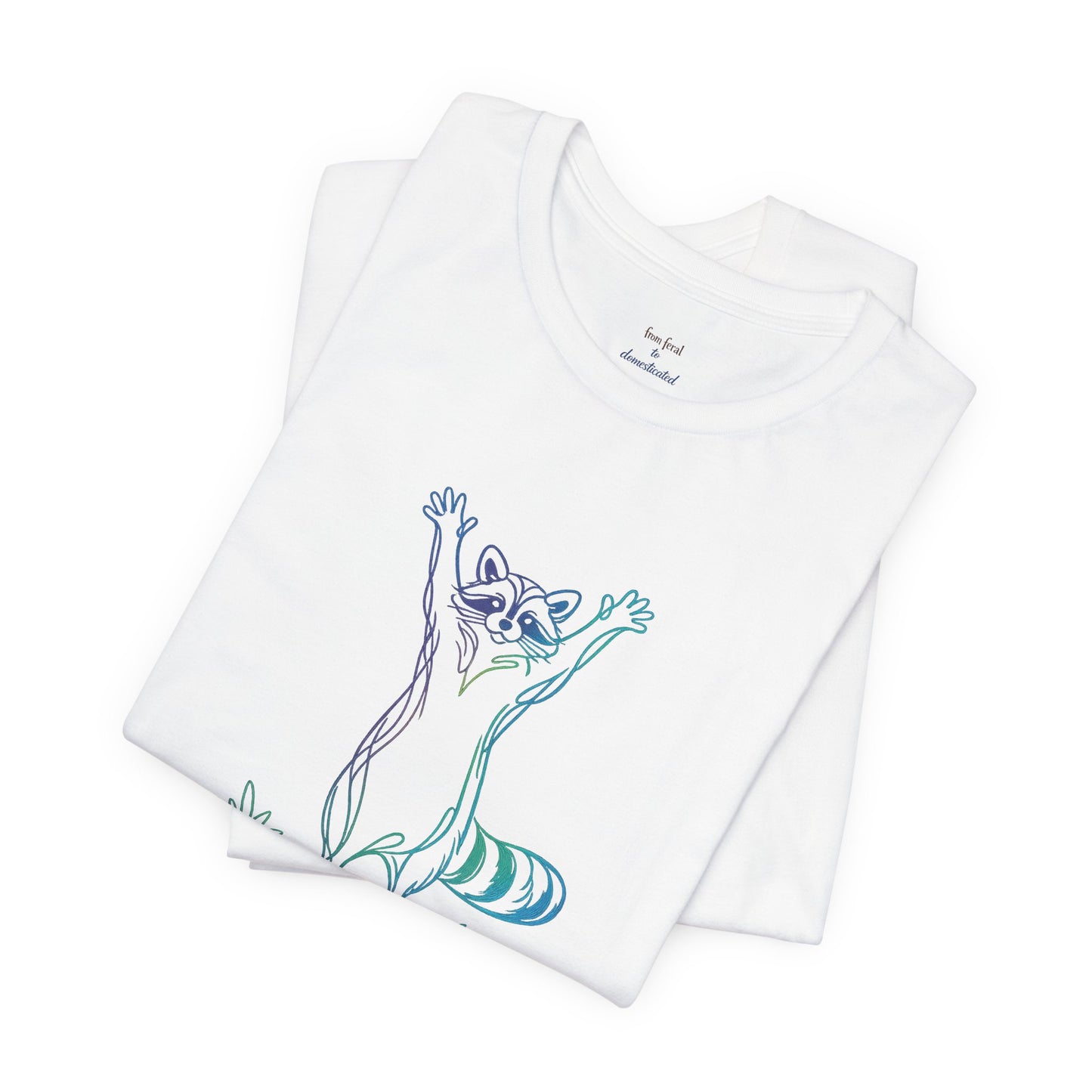 Raccoon Tee — Minimal Line Raccoon Scenic Graphic T-Shirt