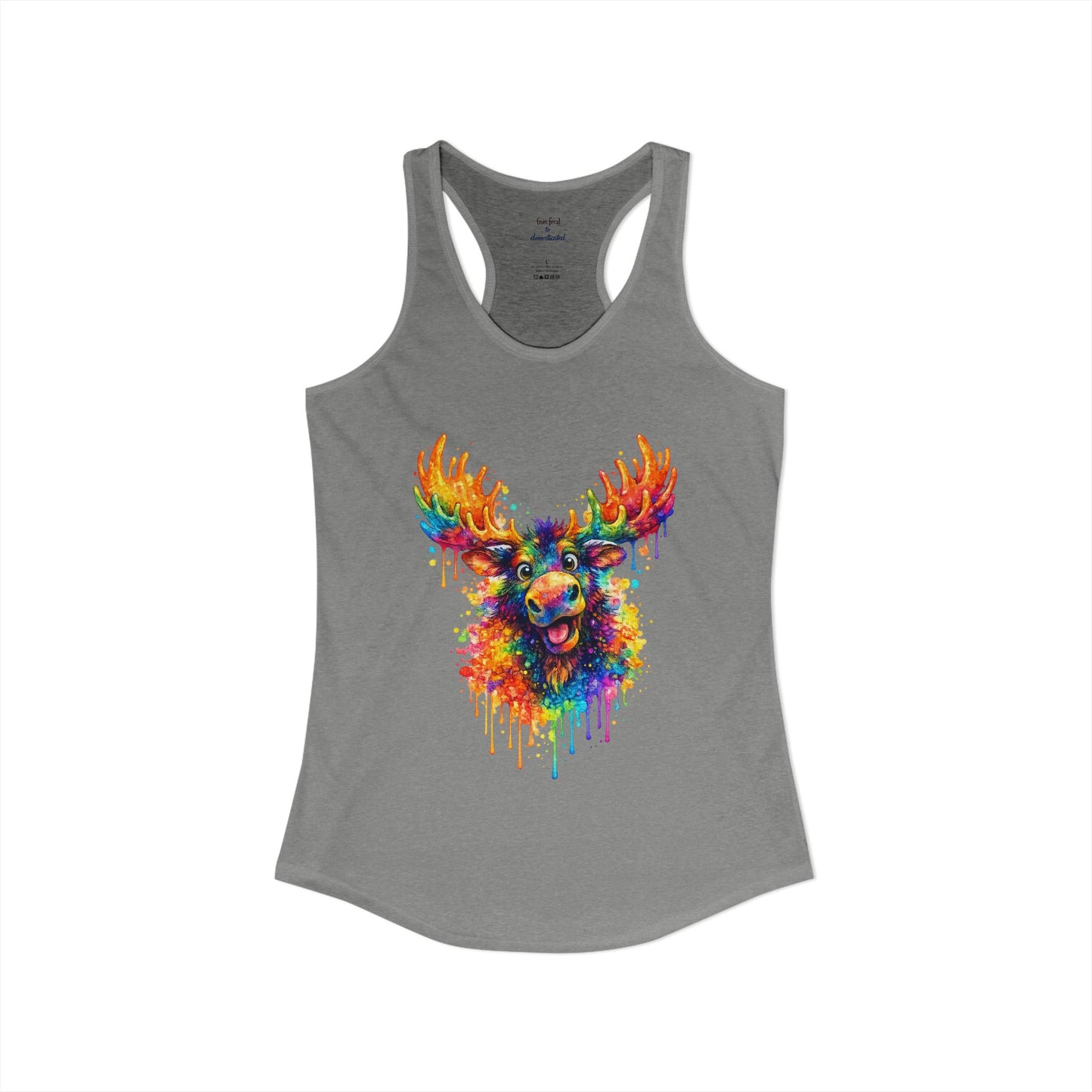 Watercolor Wildlife Moose Racerback Tank