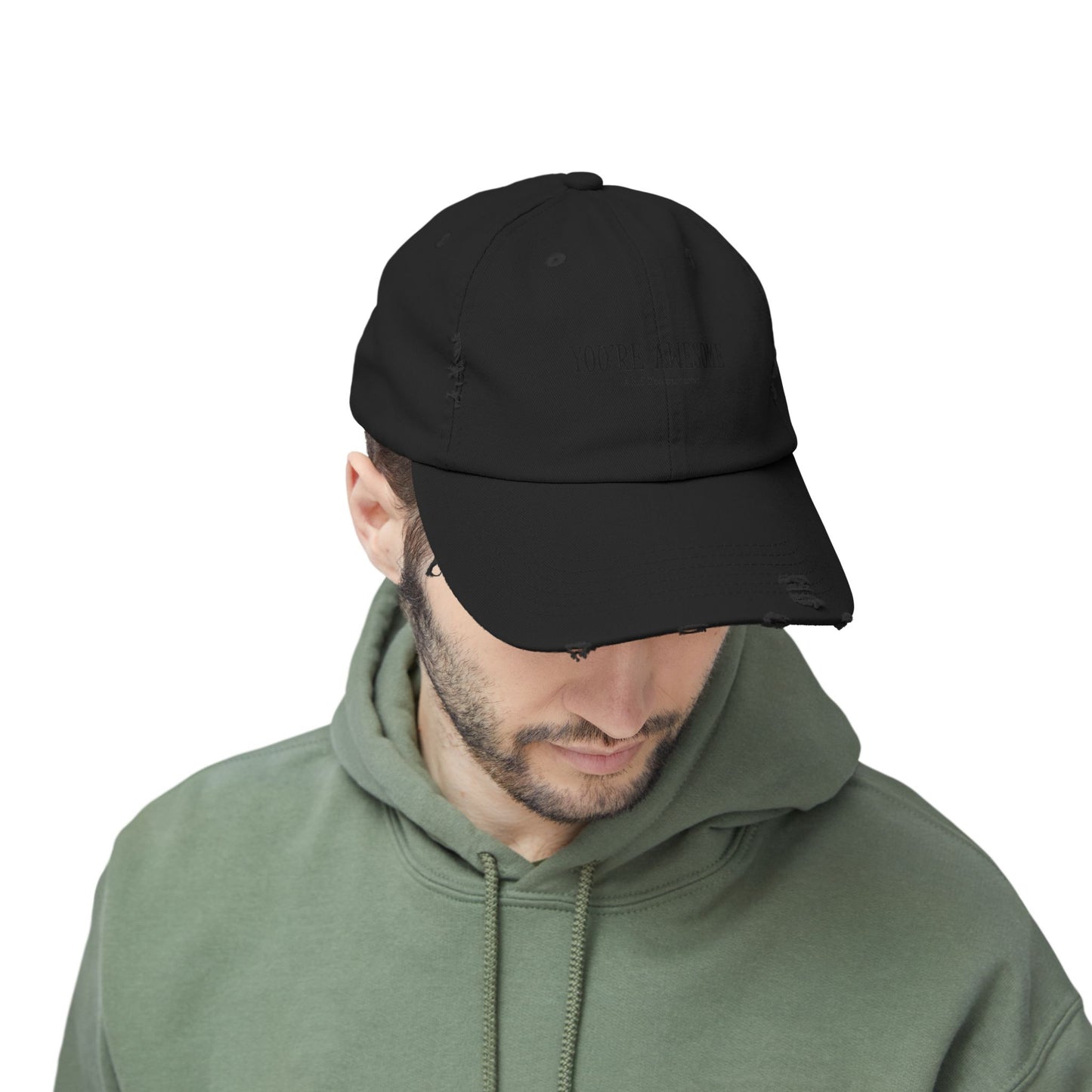 You're Awesome / And I'm Sarcastic Cap — Distressed Baseball Hat