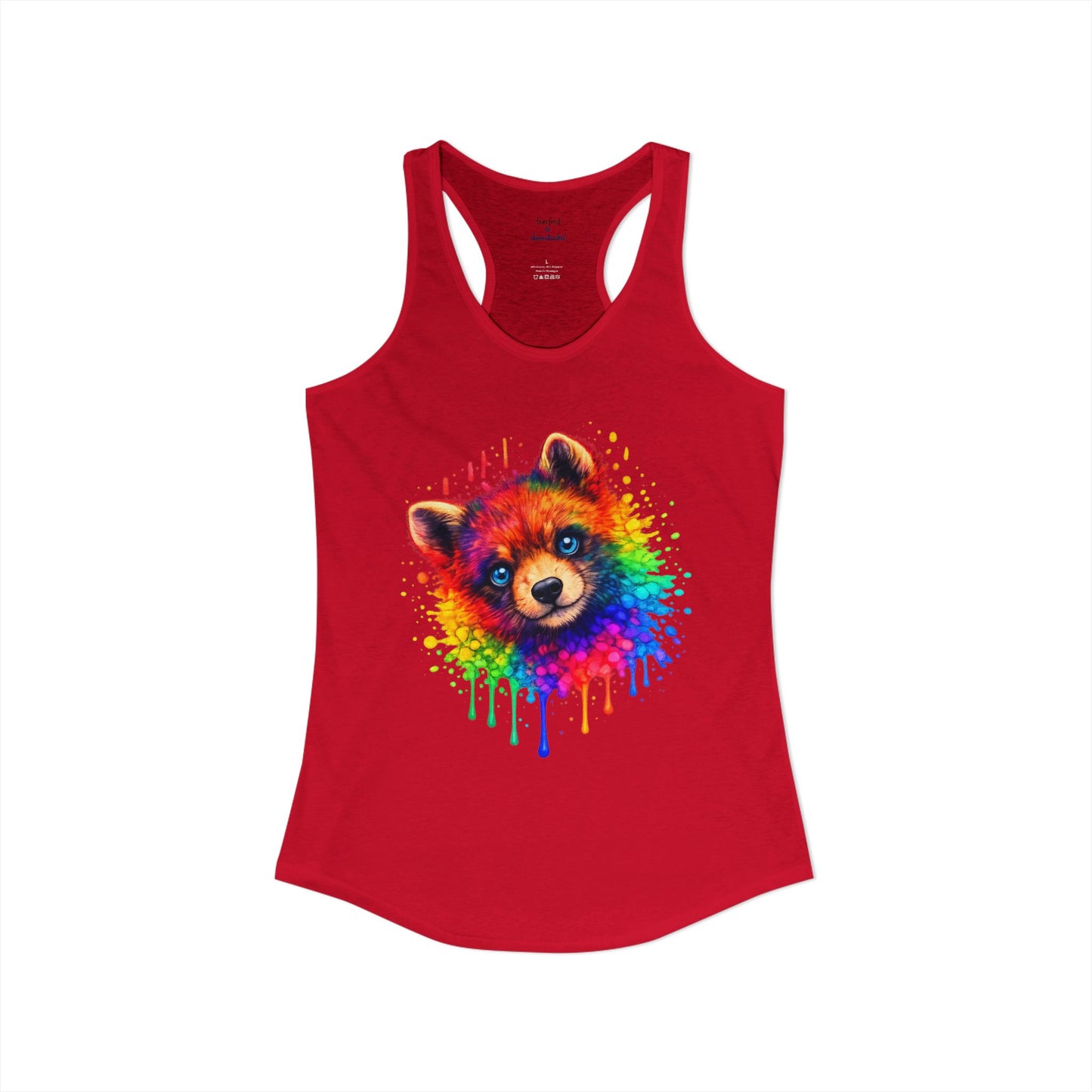 Watercolor Wildlife Bear Cub Racerback Tank