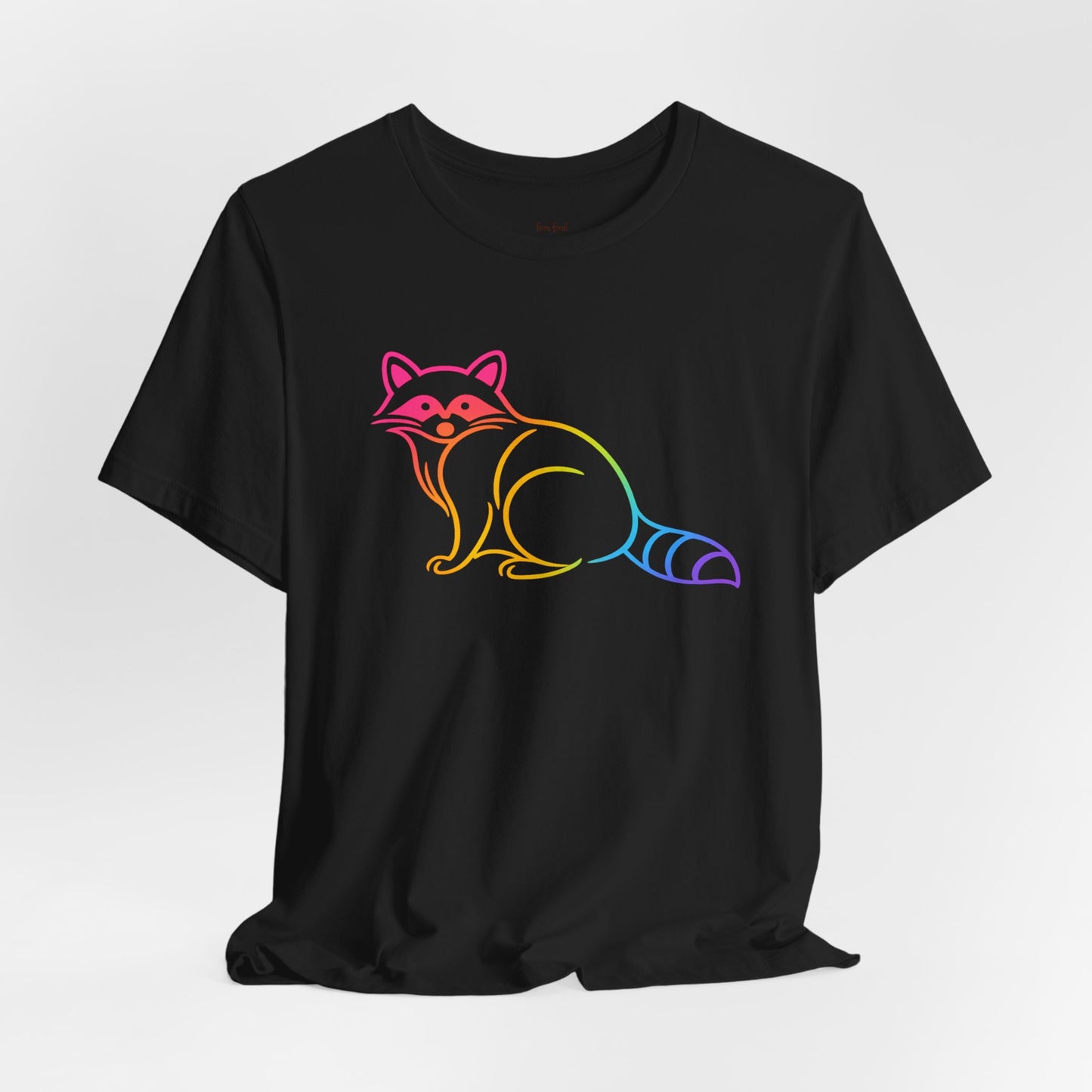 Raccoon Tee — Minimal Line Raccoon Scenic Graphic T-Shirt
