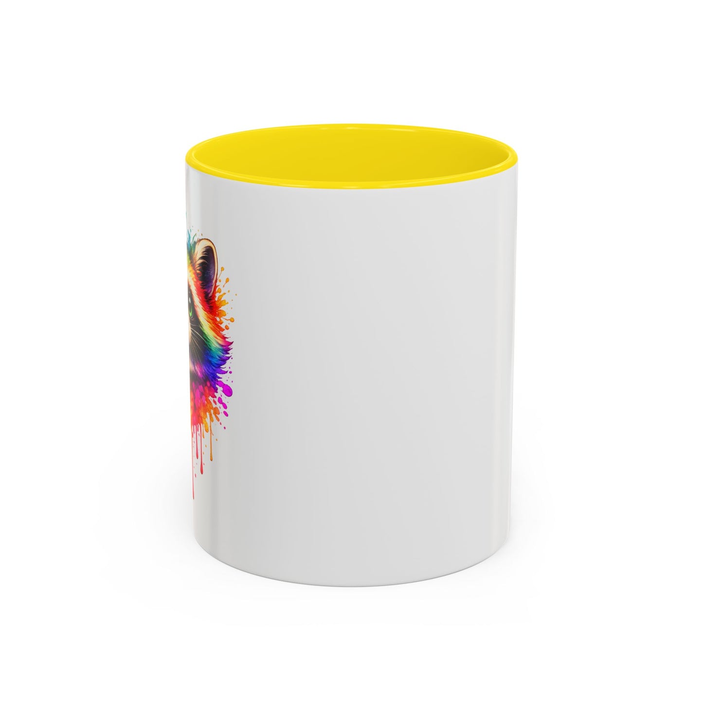 Cheerful Watercolor Raccoon Accent Coffee Mug