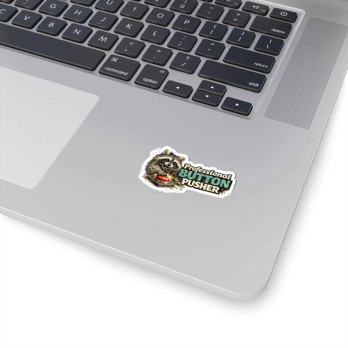 Button Pusher Raccoon Stickers
