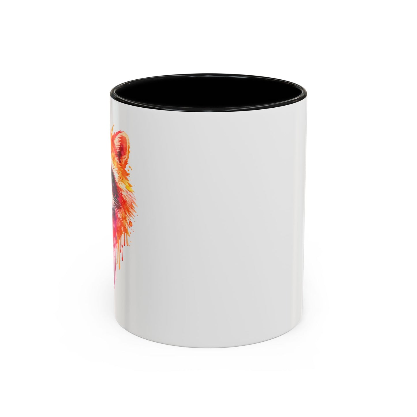 Cheerful Watercolor Raccoon Accent Coffee Mug