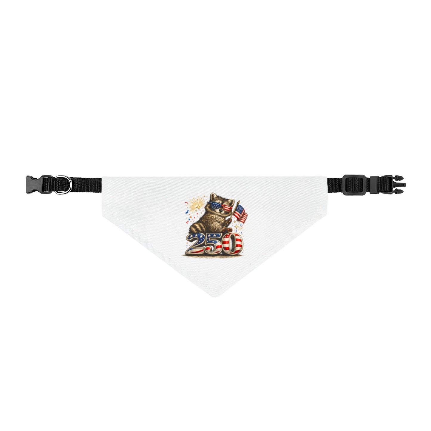 Patriotic Raccoon Clip-On Pet Bandana — Adorable 4th of July Dog & Cat Accessory