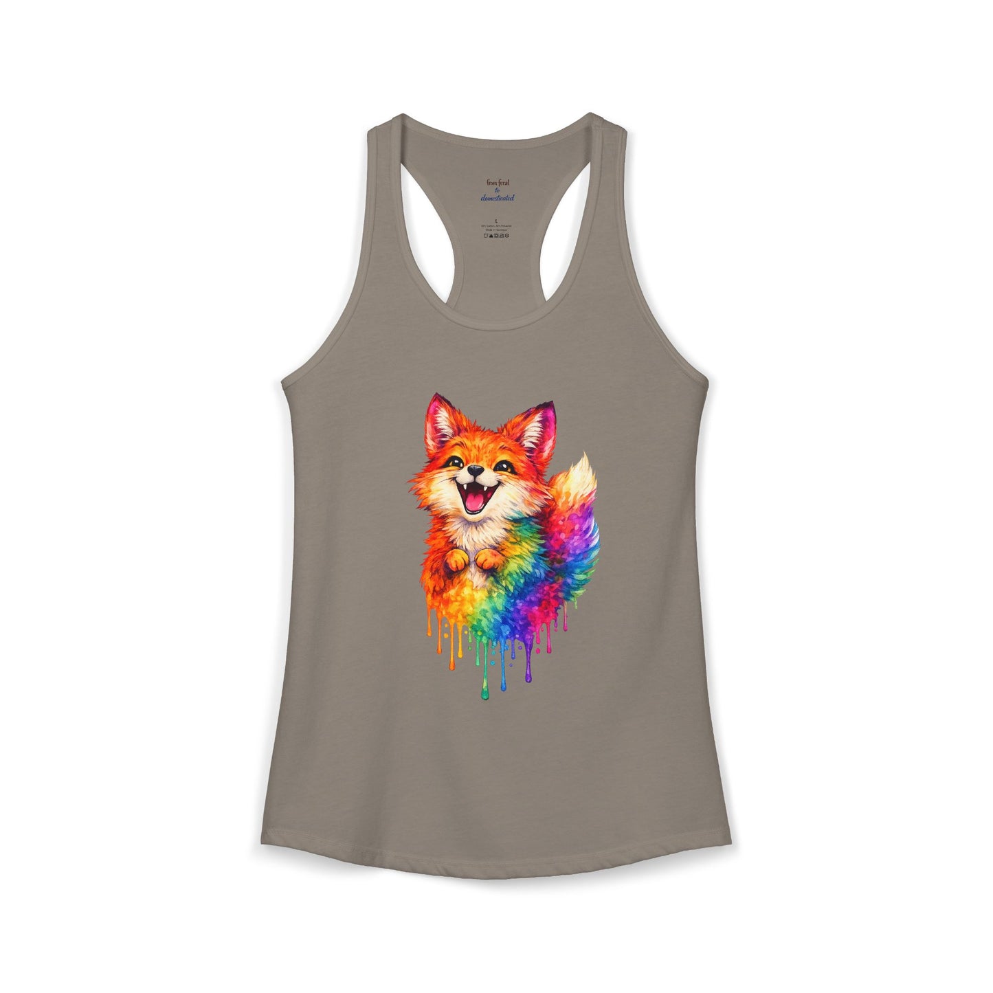 Watercolor Wildlife Fox Racerback Tank