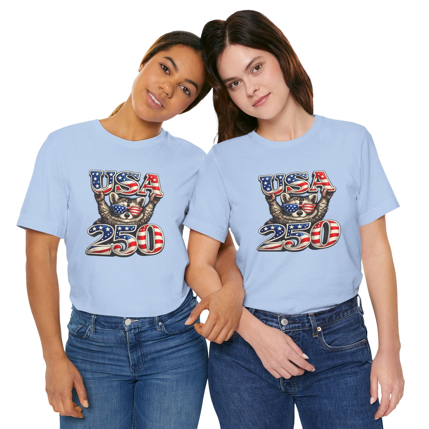 Patriot Raccoon 250th Anniversary T-Shirt — 4th of July Fireworks Flag Tee