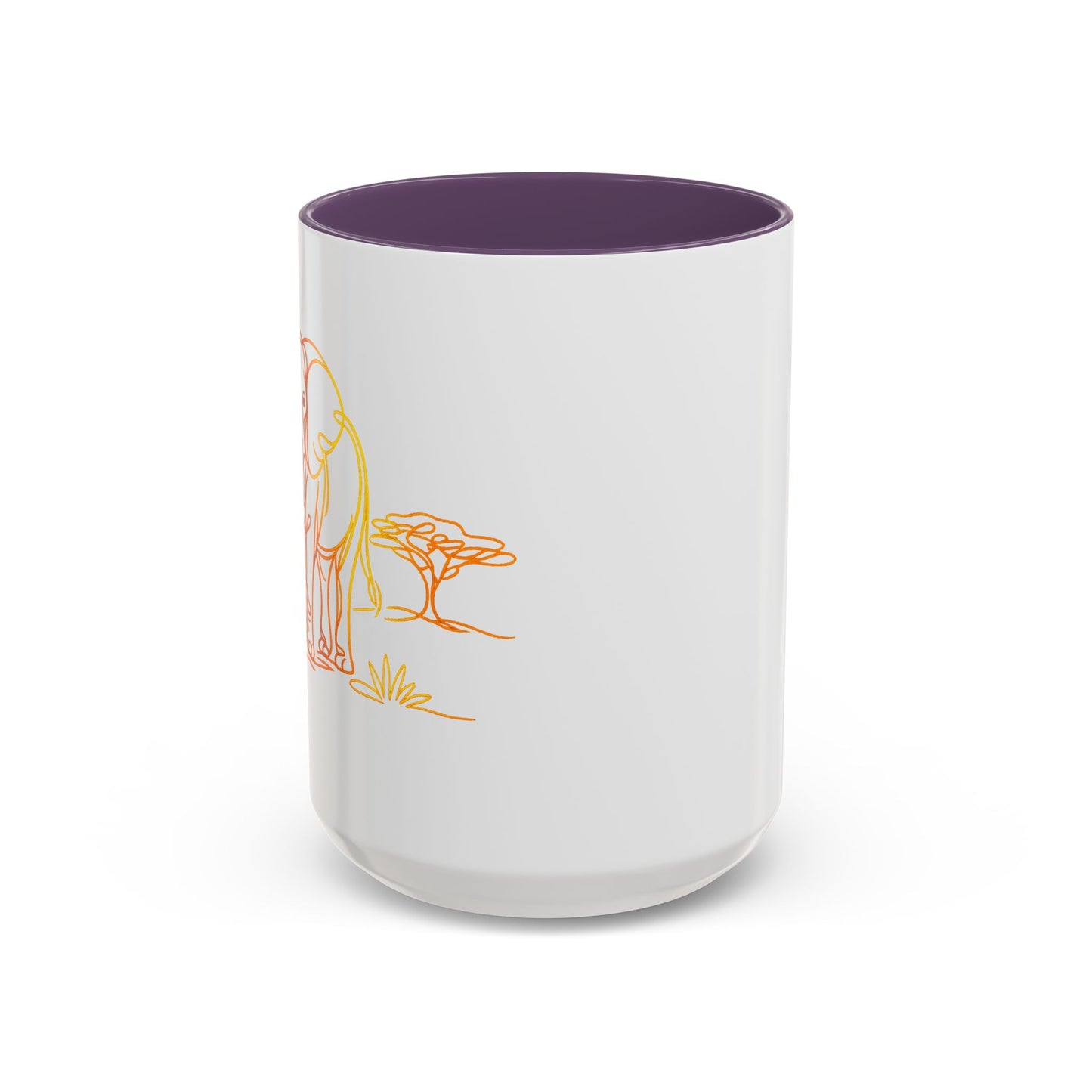 Safari Sunrise Coffee Mug — Minimal Line Elephant Design (11/15oz)