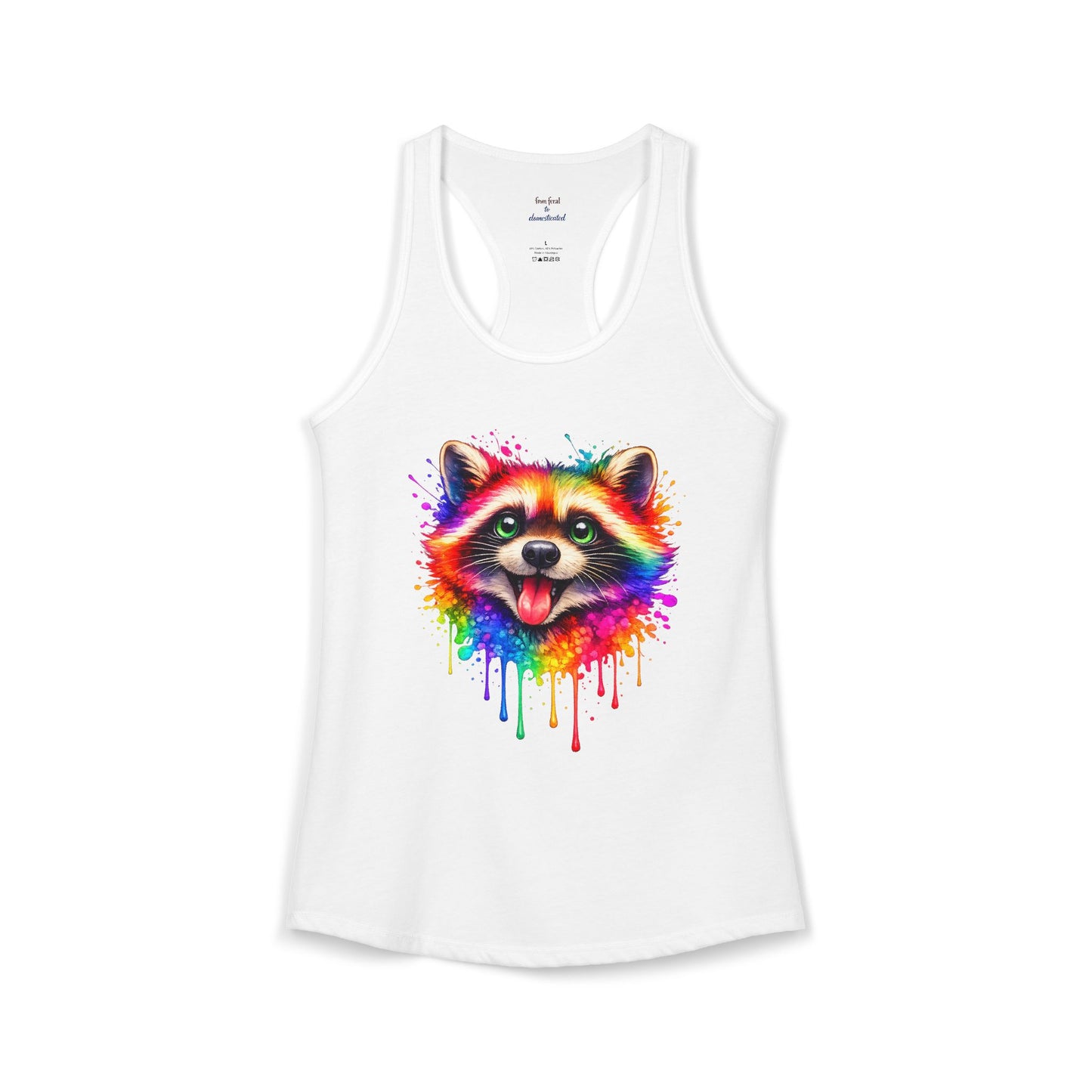 Watercolor Wildlife Raccoon Racerback Tank
