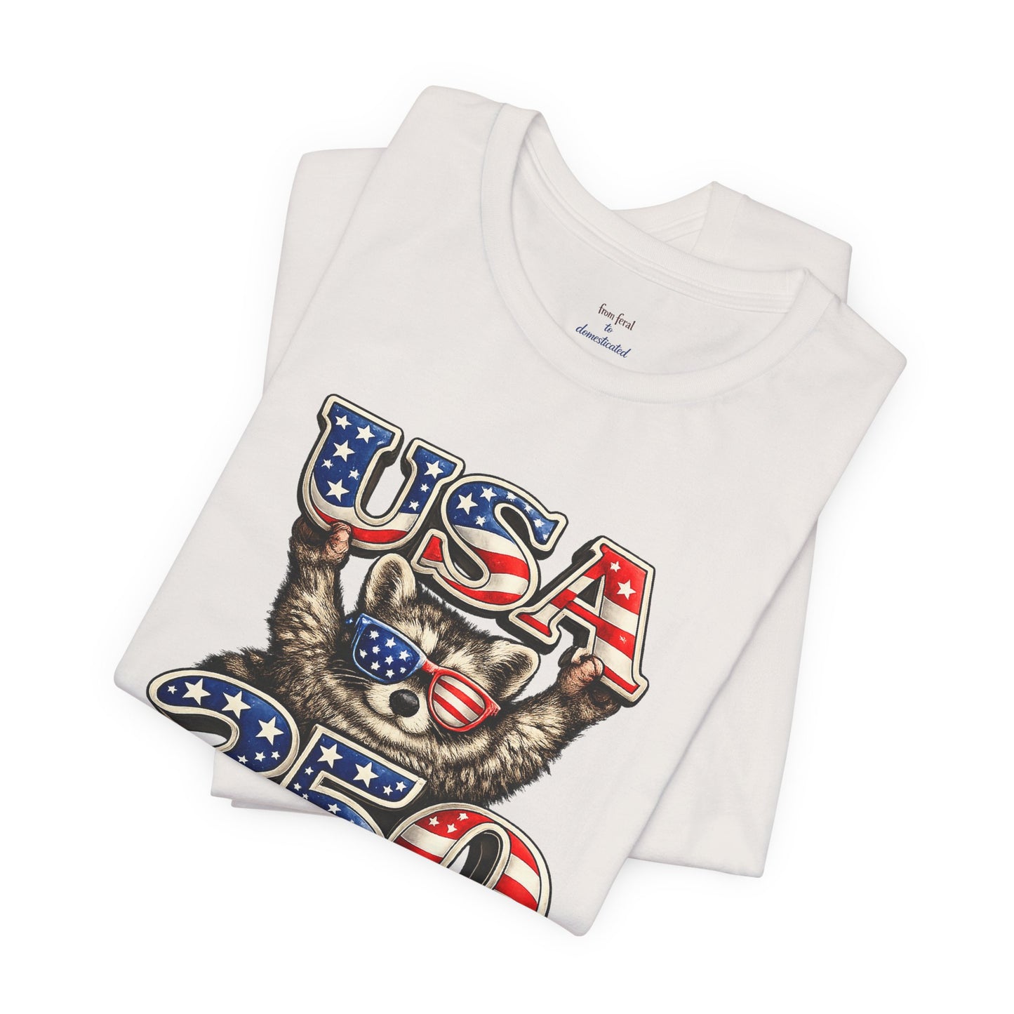 Patriot Raccoon 250th Anniversary T-Shirt — 4th of July Fireworks Flag Tee