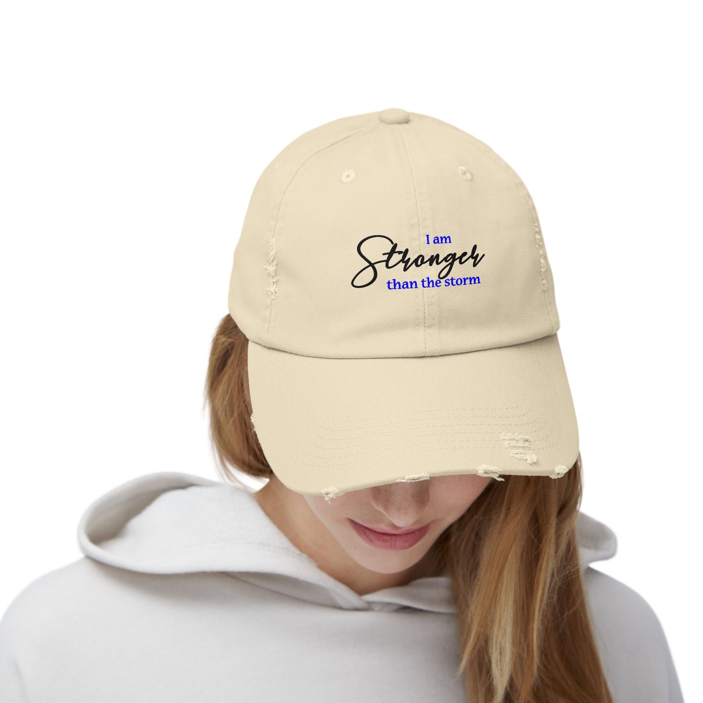 "Stronger" Distressed Cap —  Funny Truth Hat