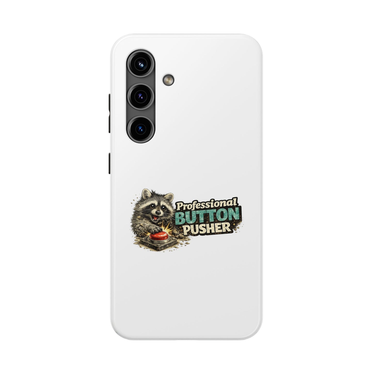 Button Pusher Raccoon Phone Case — Tough & Cute Protective Phone Cover