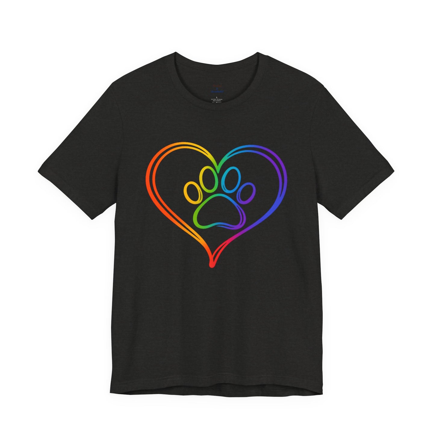 Heart/Paw Colorful Line-Work T-Shirt