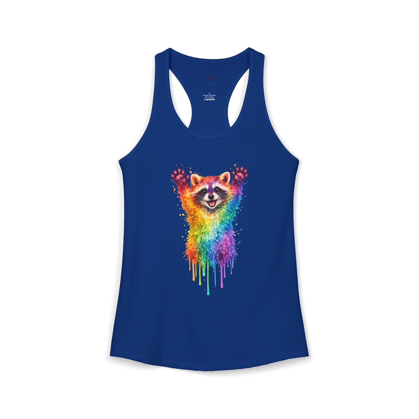 Watercolor Wildlife Raccoon Racerback Tank