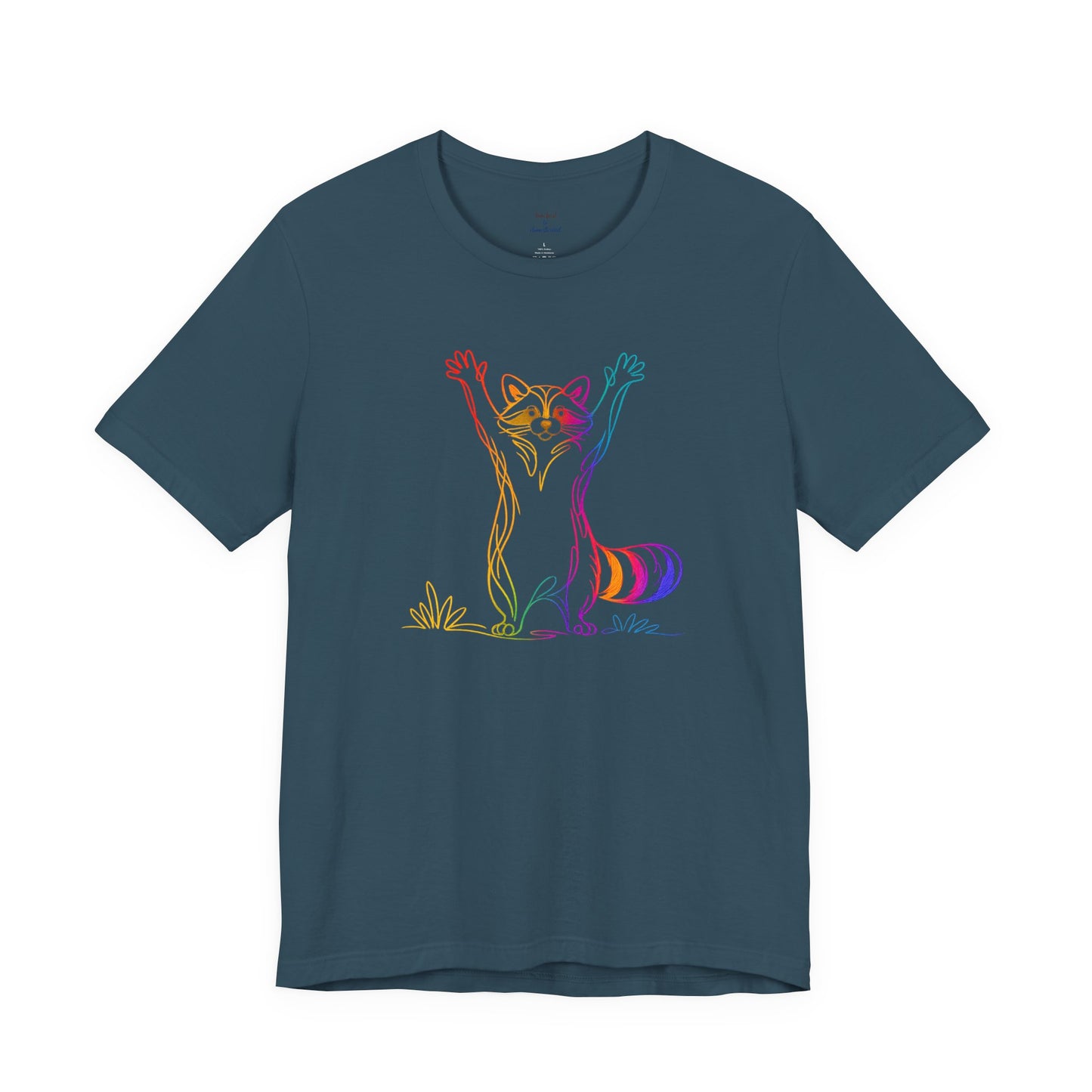 Raccoon Tee — Minimal Line Raccoon Scenic Graphic T-Shirt