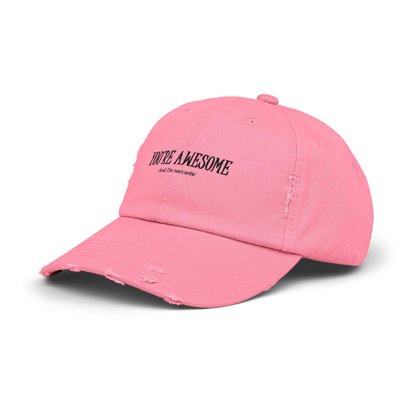 You're Awesome / And I'm Sarcastic Cap — Distressed Baseball Hat