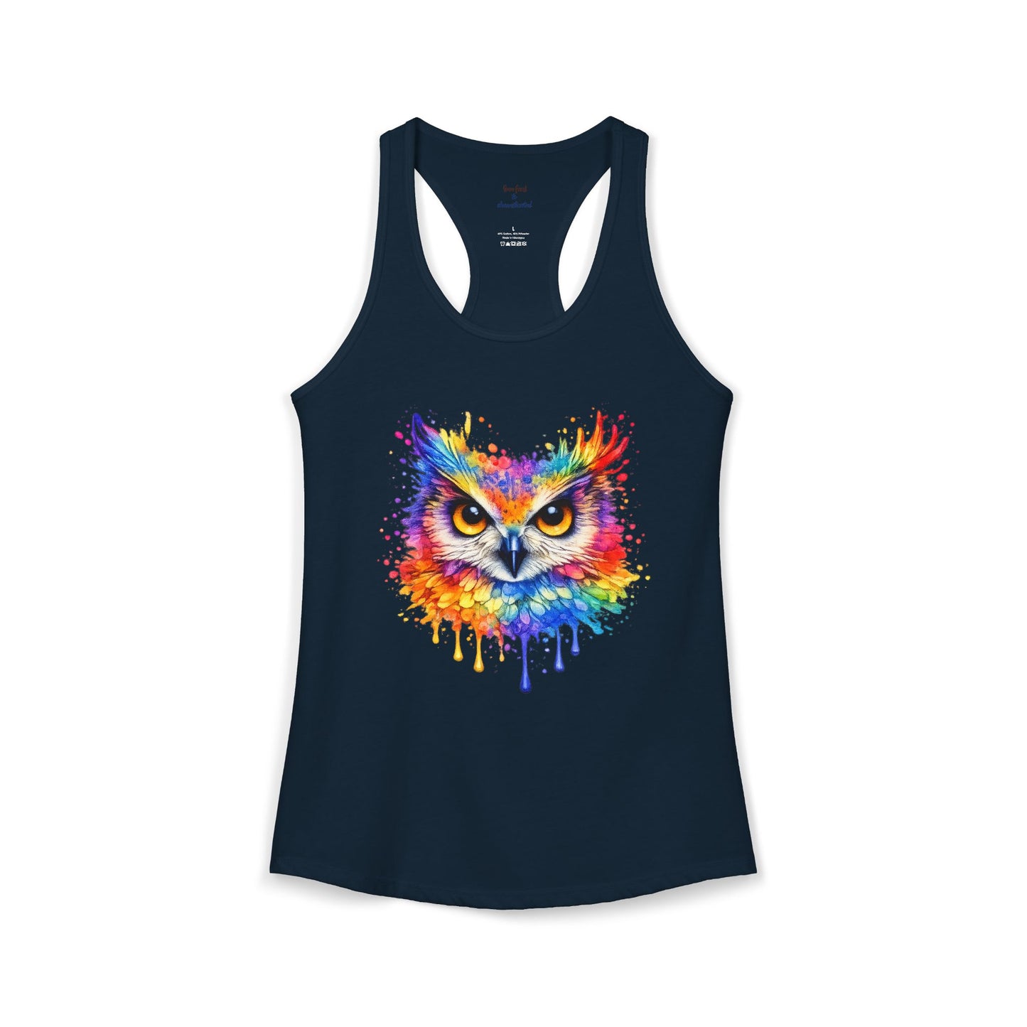 Watercolor Wildlife Owl Racerback Tank