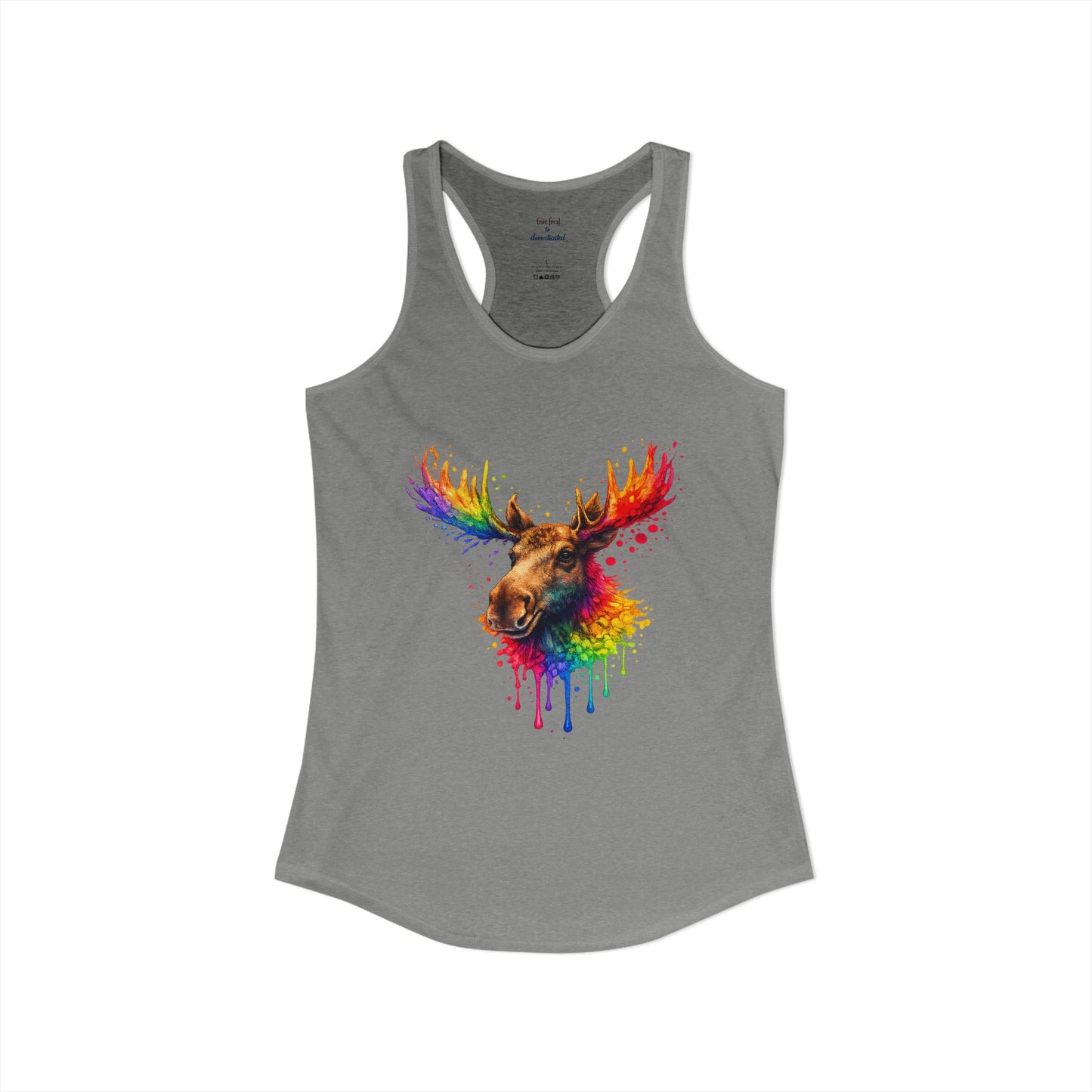 Watercolor Wildlife Moose Racerback Tank