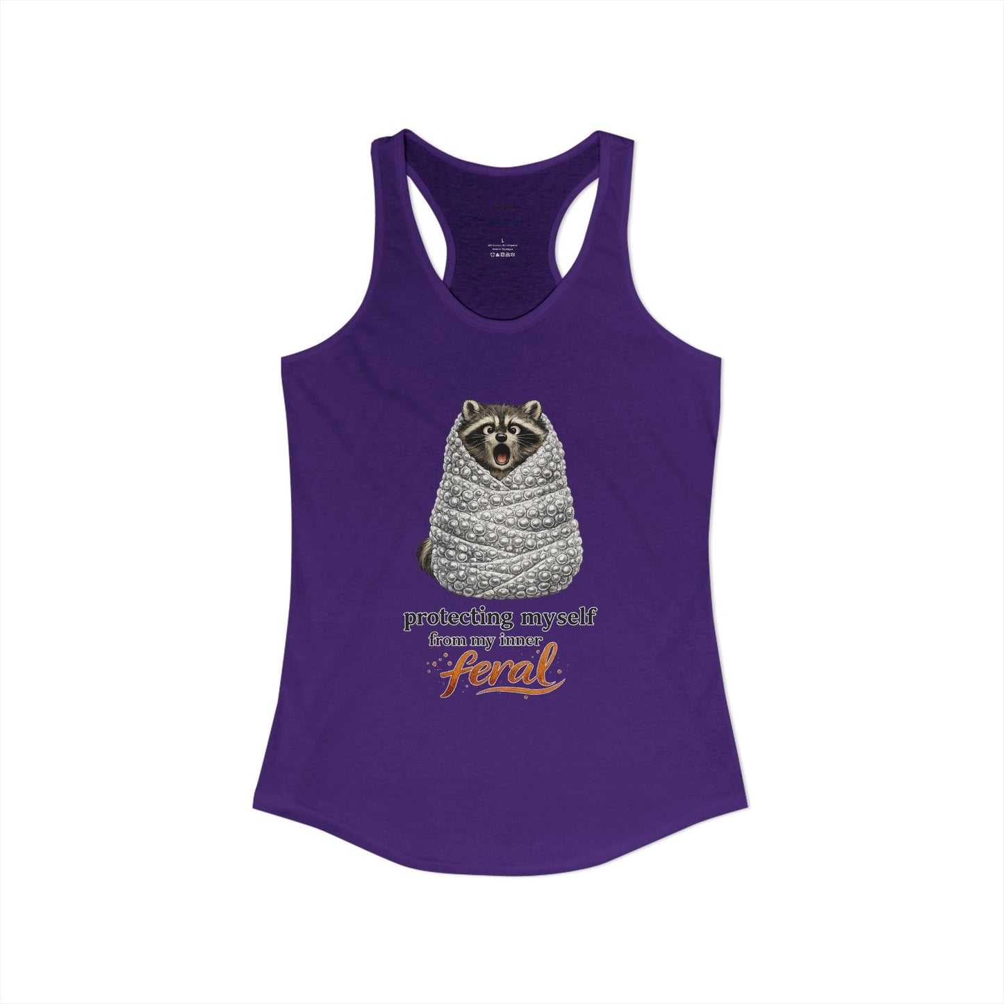 Bubble Wrap Raccoon Racerback Tank