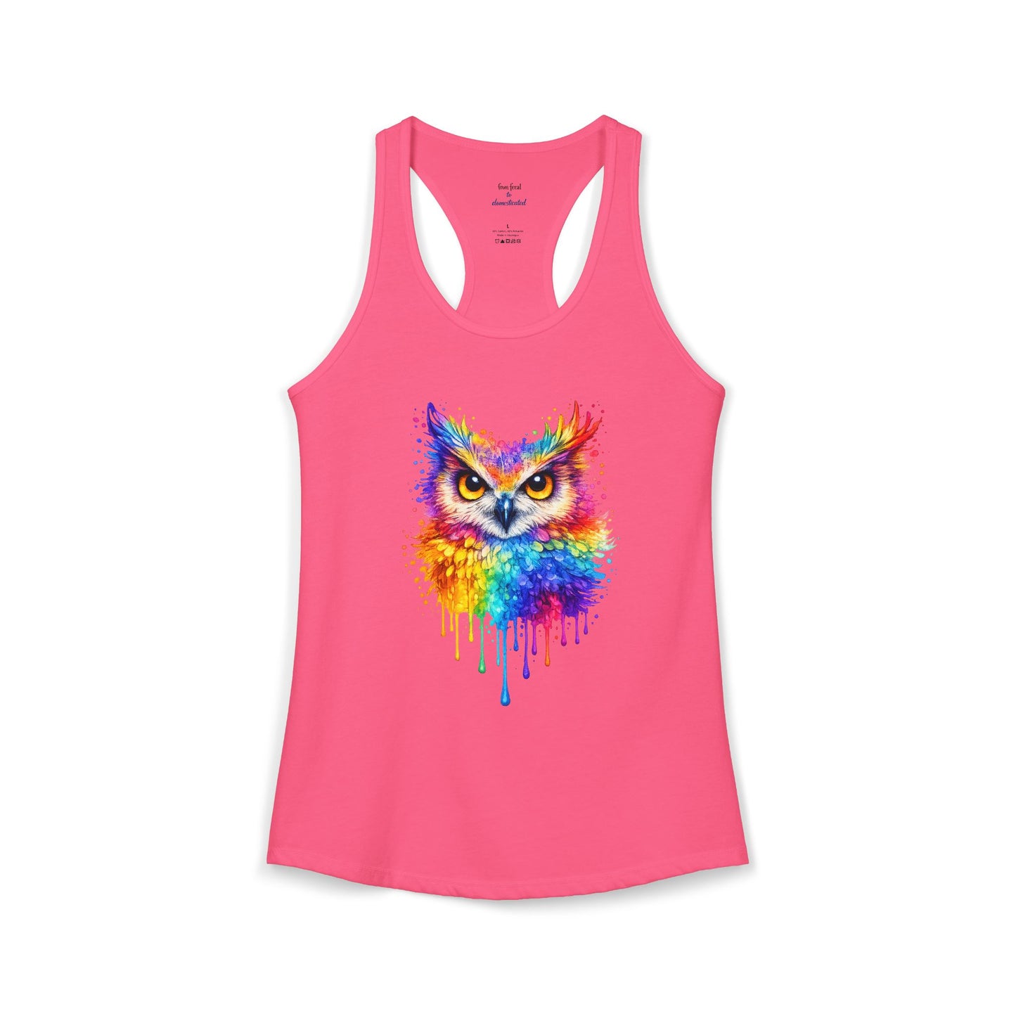 Watercolor Wildlife Owl Racerback Tank