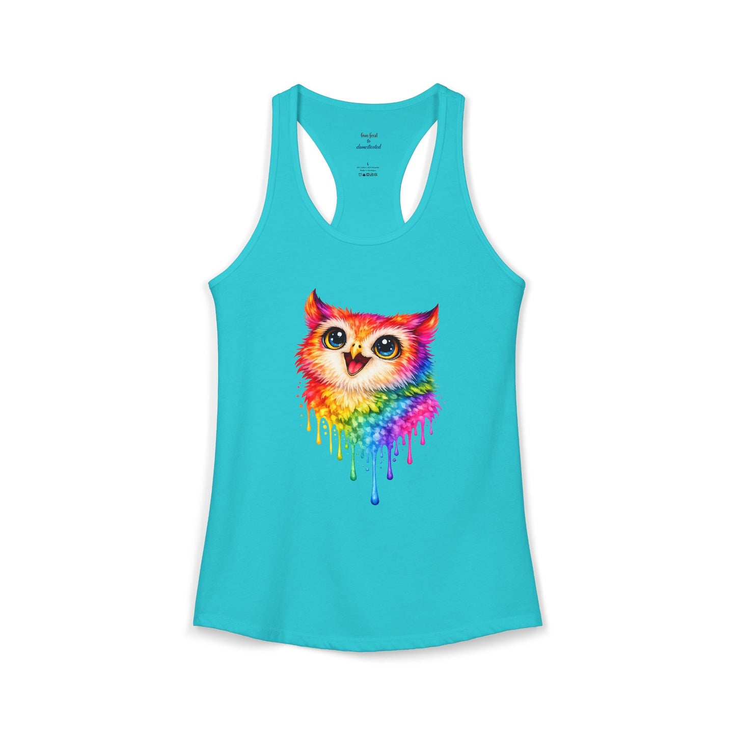Watercolor Wildlife Owl Racerback Tank