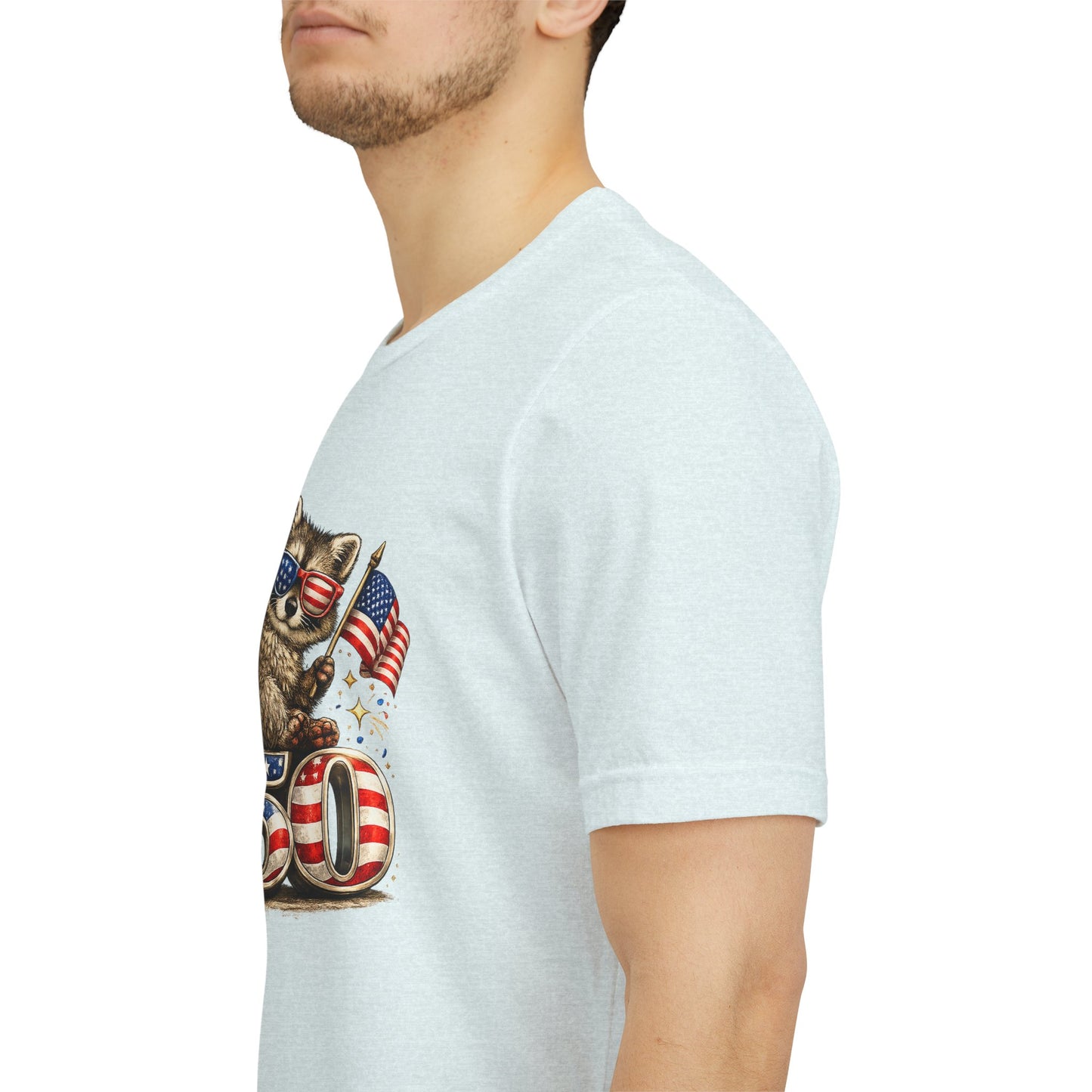 Patriot Raccoon 250th Anniversary T-Shirt — 4th of July Fireworks Flag Tee