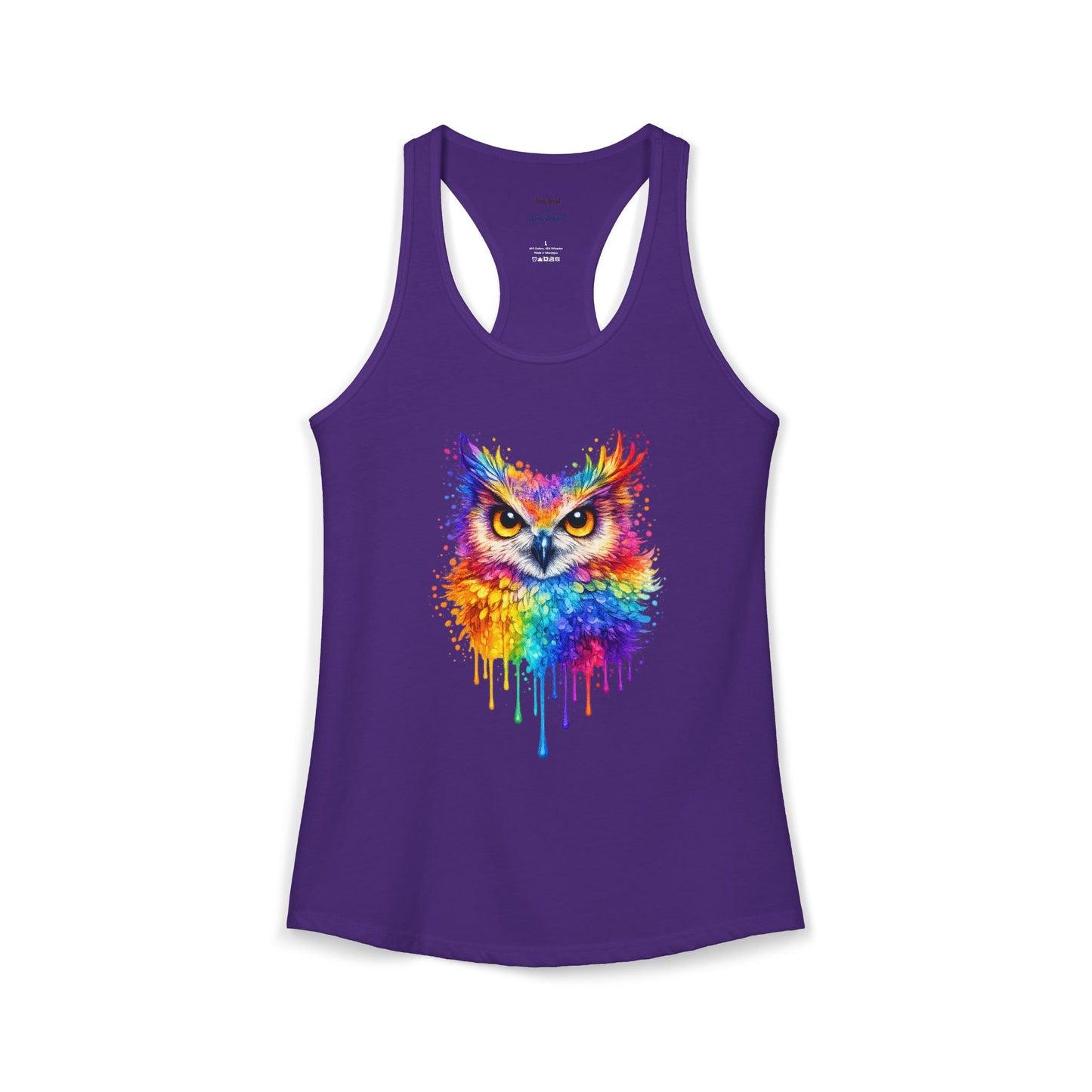 Watercolor Wildlife Owl Racerback Tank