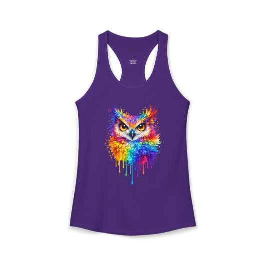 Watercolor Wildlife Owl Racerback Tank