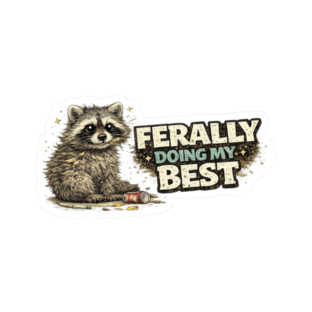 Ferally Raccoon Stickers