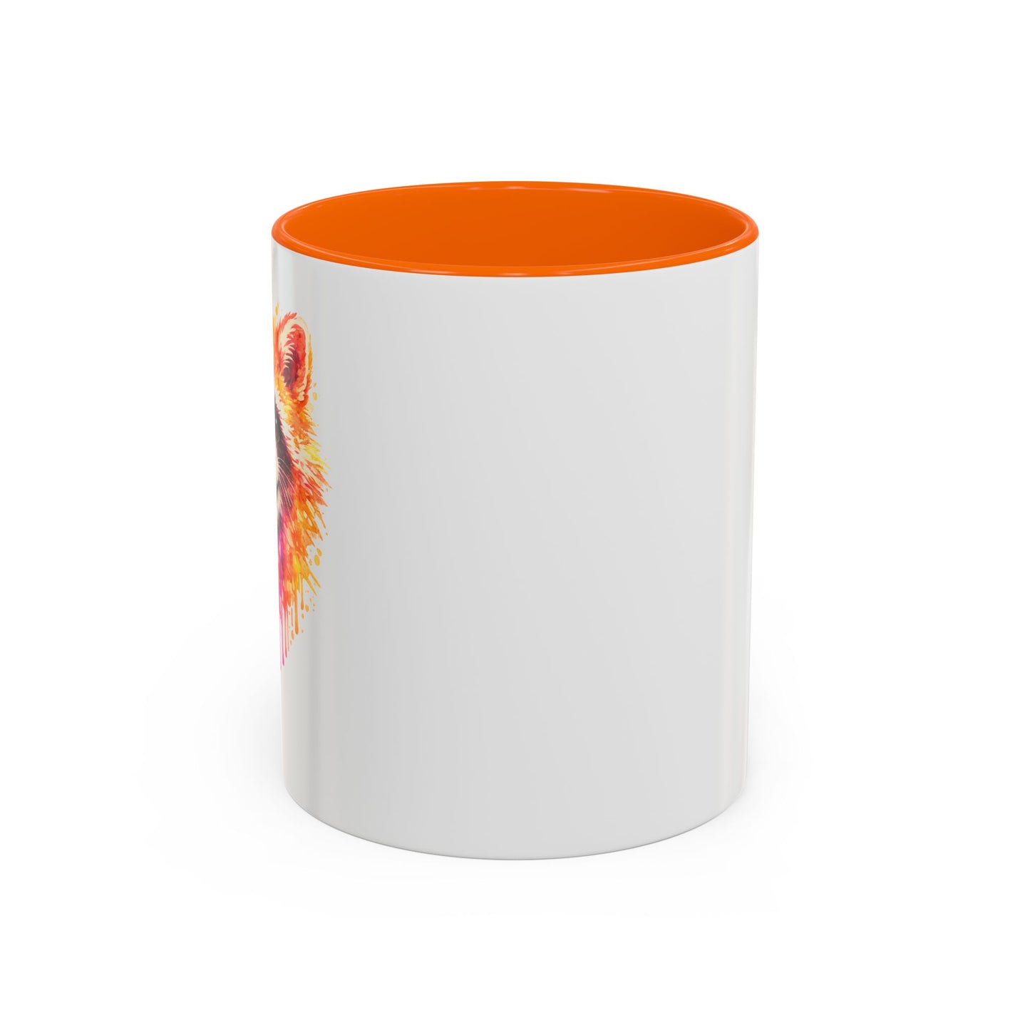 Cheerful Watercolor Raccoon Accent Coffee Mug