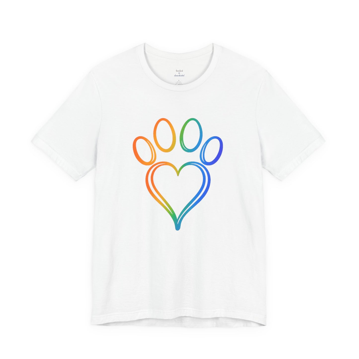 Heart/Paw Colorful Line-Work T-Shirt