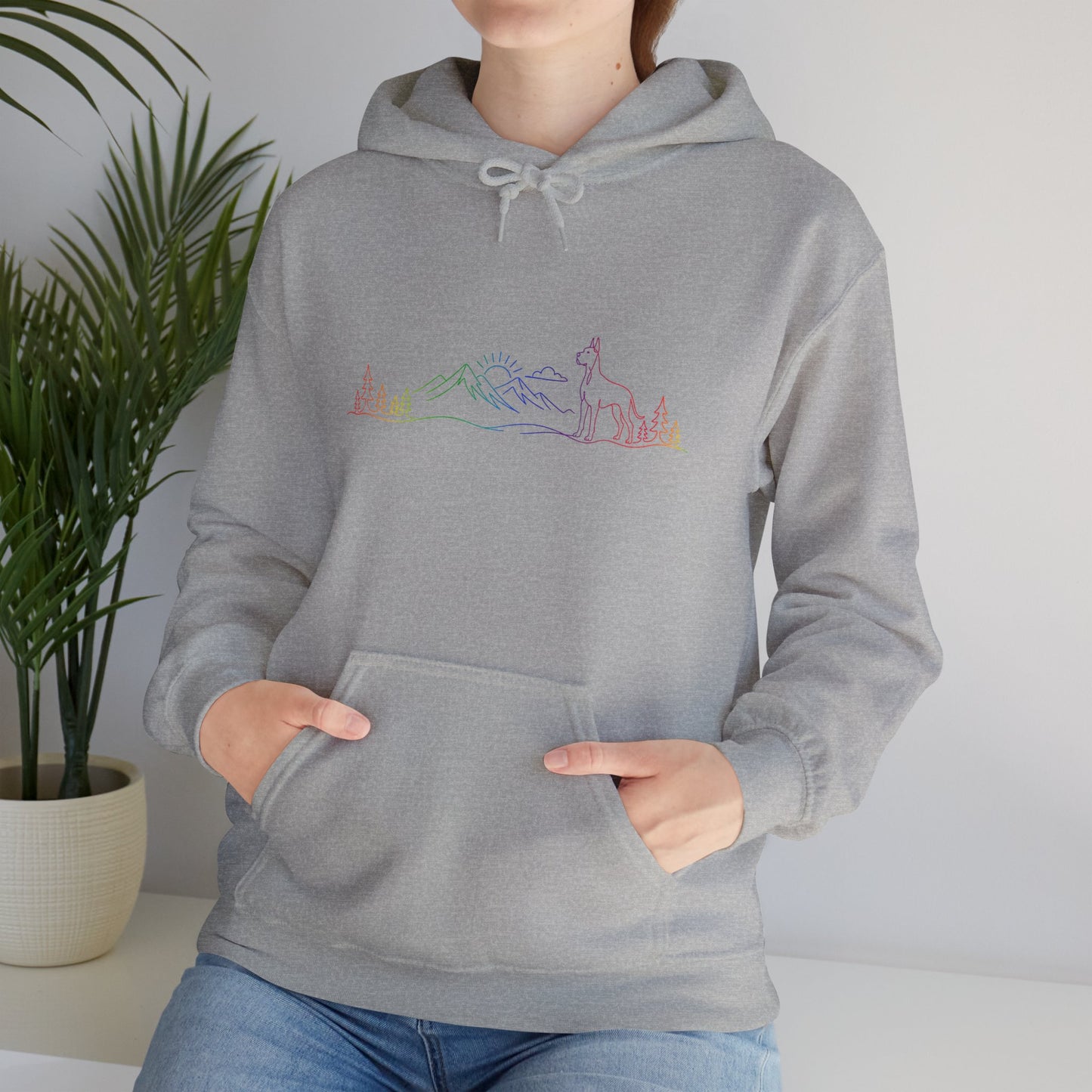 Great Dane, cropped ears, Hoodie