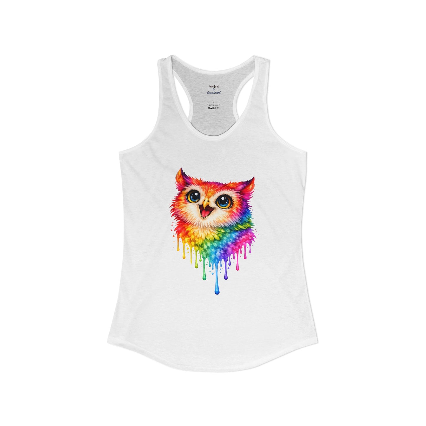 Watercolor Wildlife Owl Racerback Tank