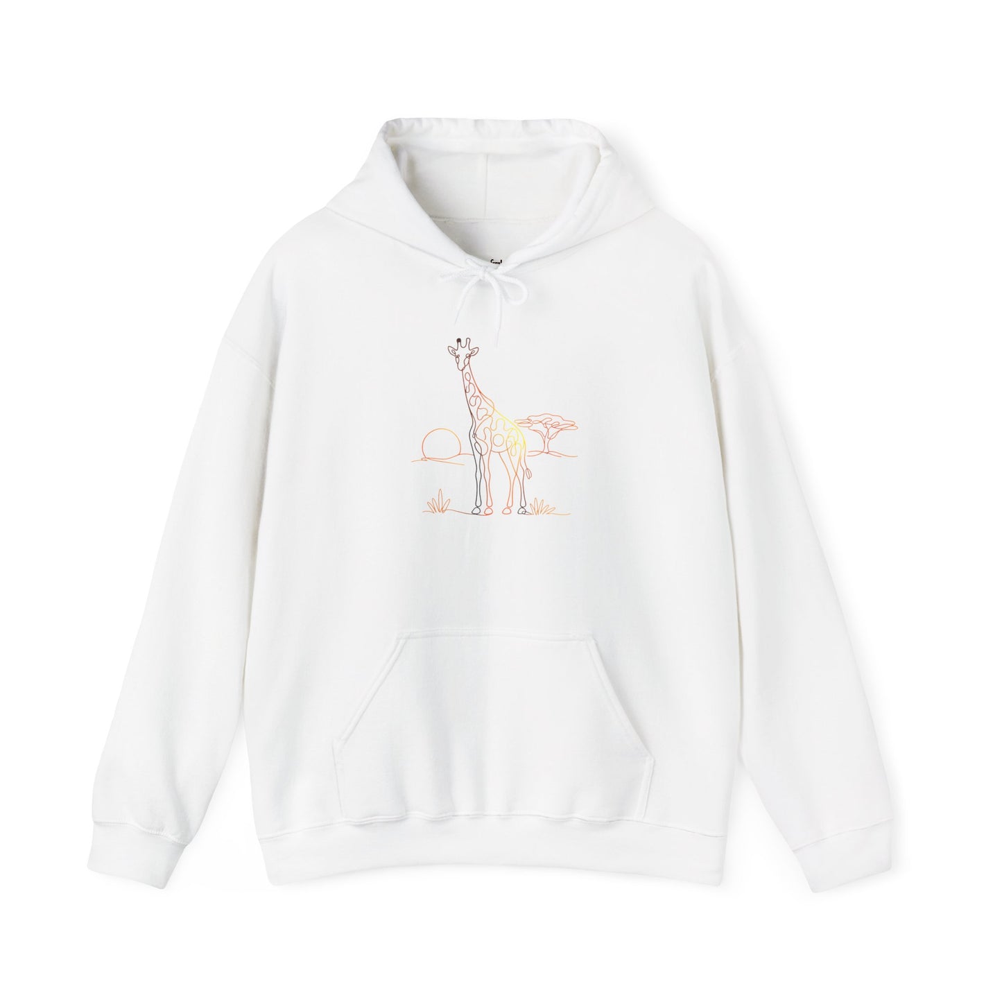 Giraffe Line Art Hoodie – Minimal Safari Illustration