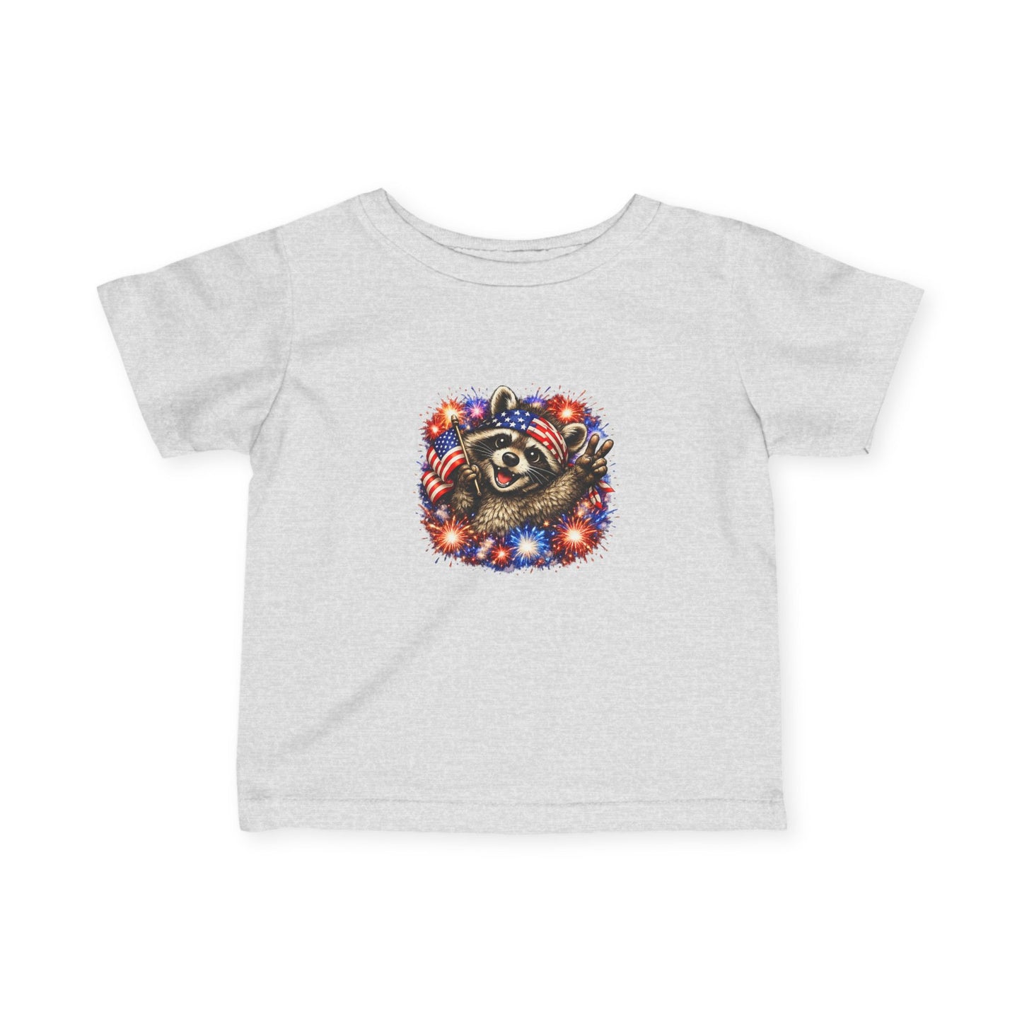 Infant Tee — Adorable 4th of July Raccoon —  Baby Shirt
