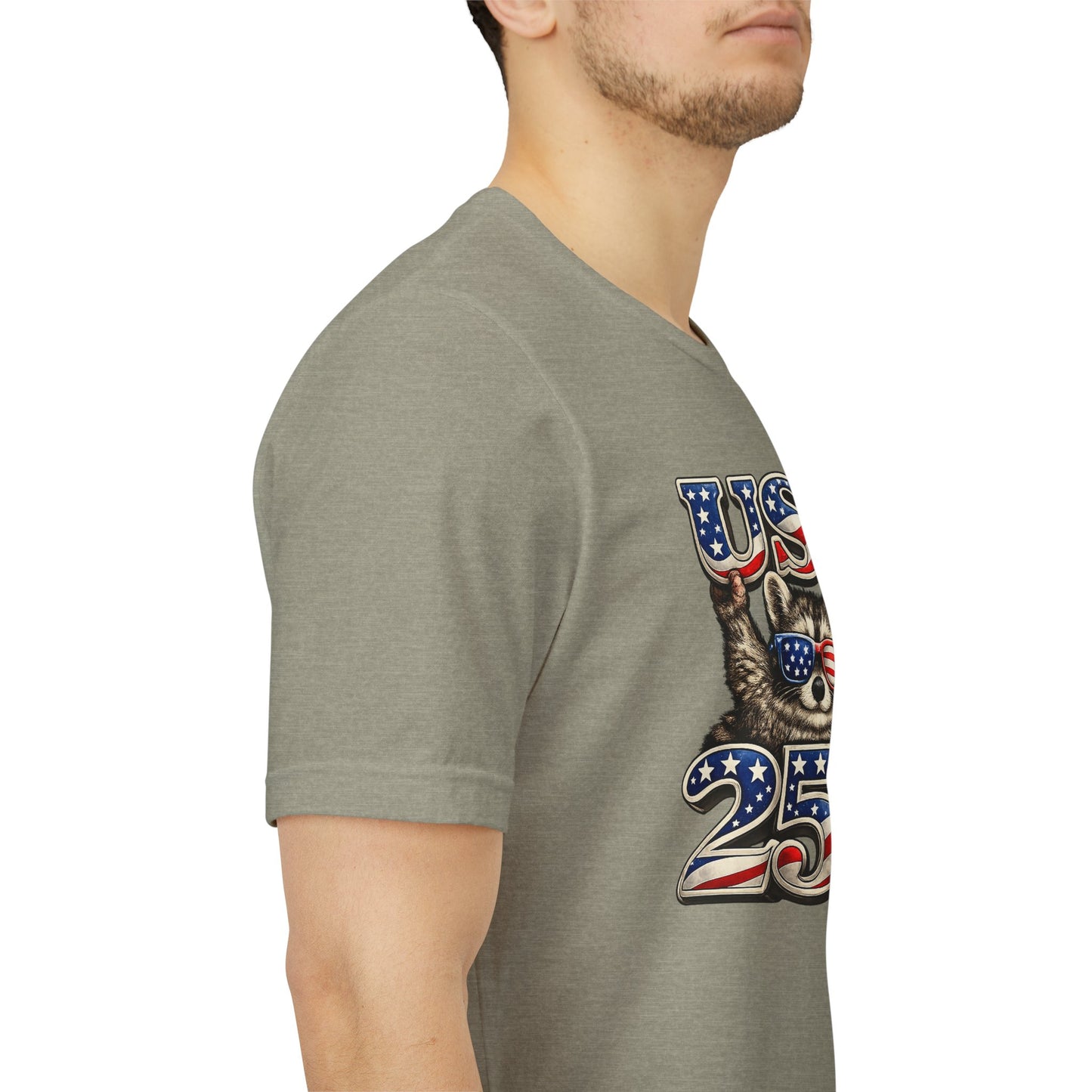 Patriot Raccoon 250th Anniversary T-Shirt — 4th of July Fireworks Flag Tee