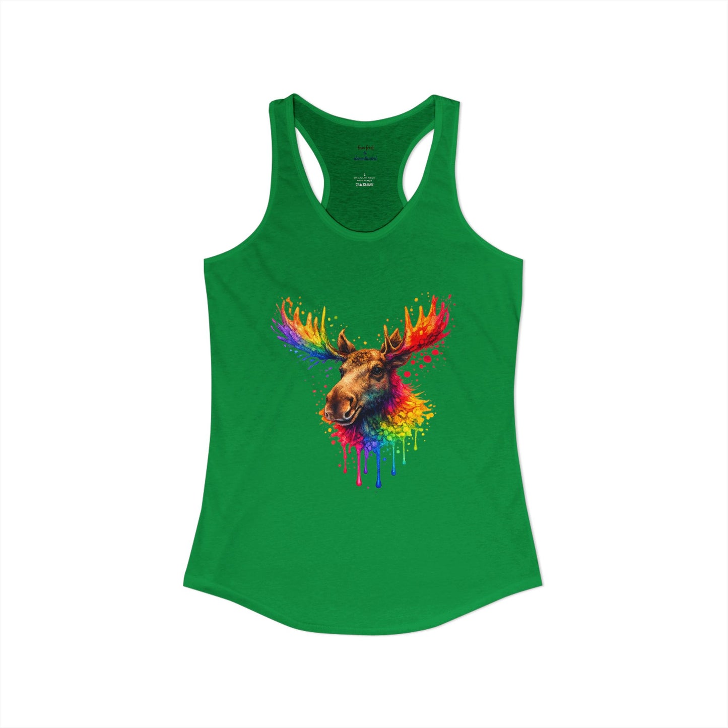 Watercolor Wildlife Moose Racerback Tank